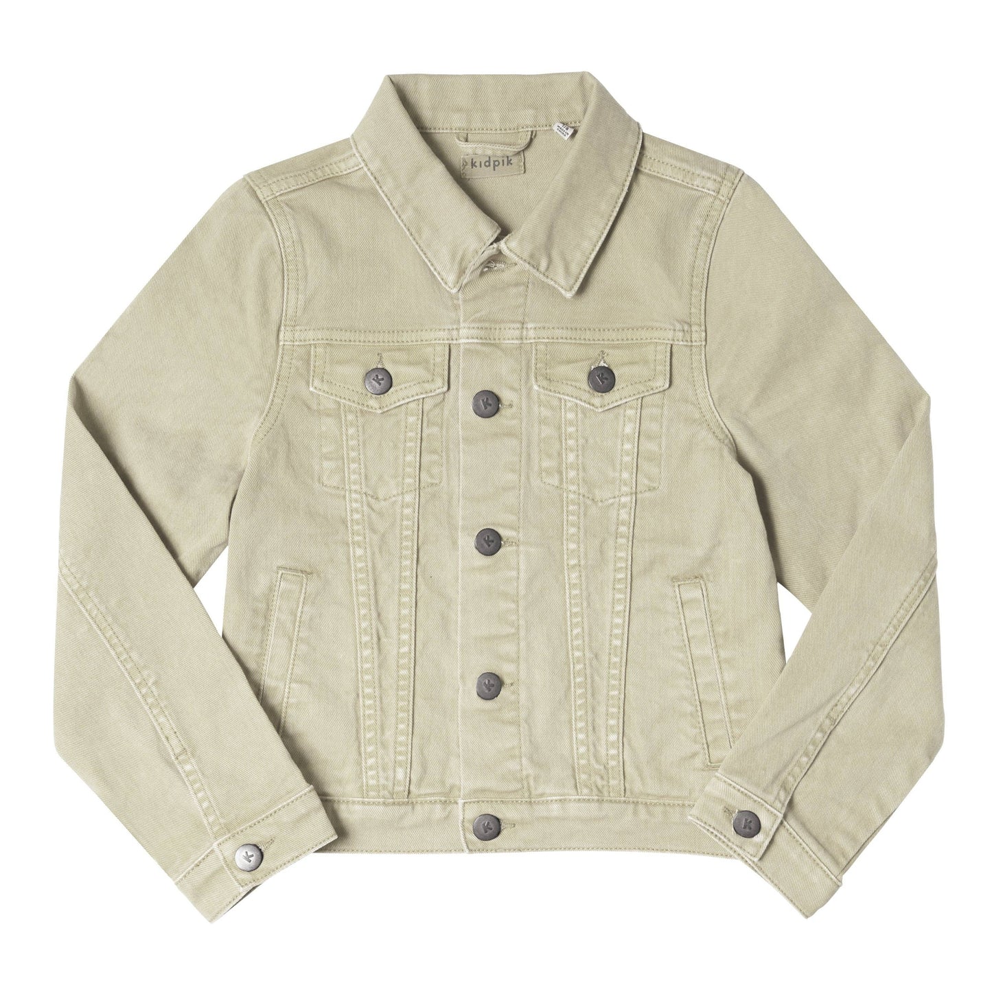 Kidpik - Colored Jean Jacket: Oyster Grey / L (12)
