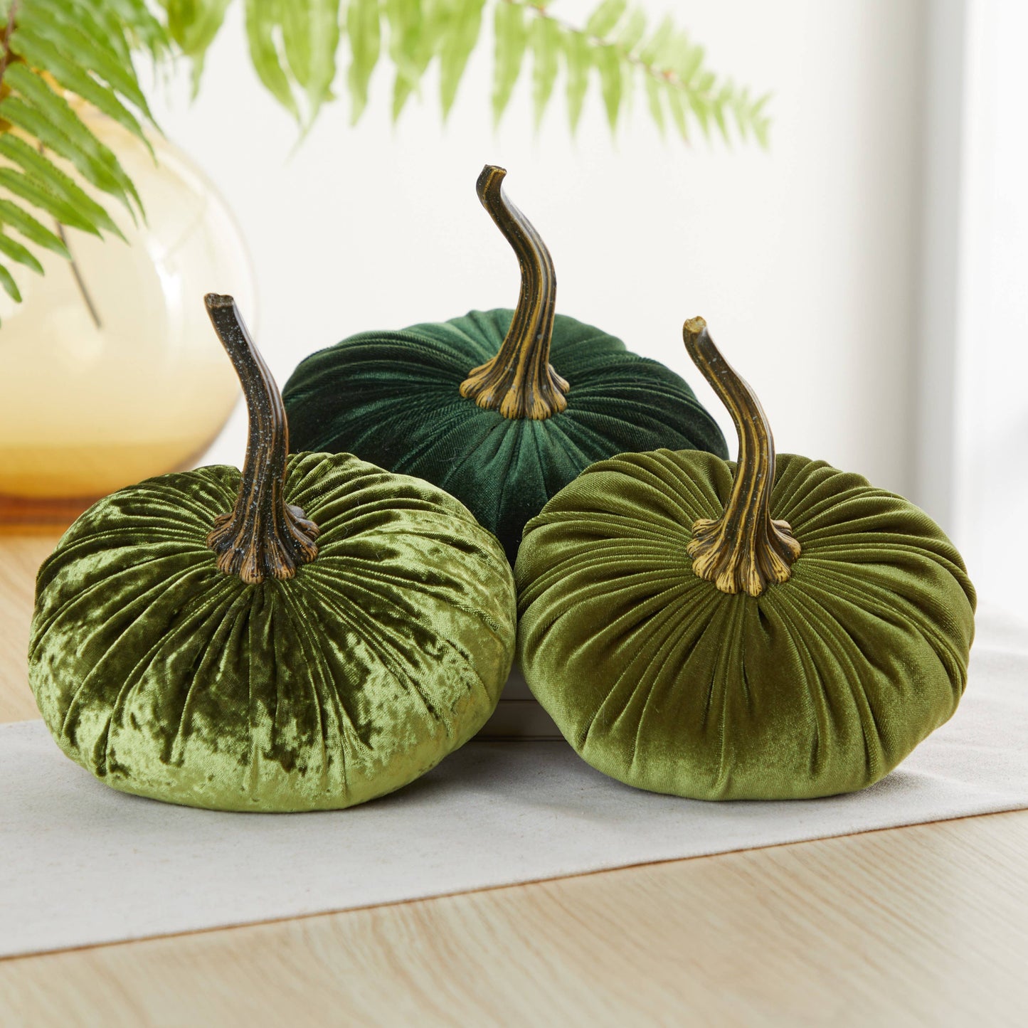 Your Heart's Content - Pumpkin Large Velvet, Fall Decor, Shelf Sitter, Tablescape: Gold