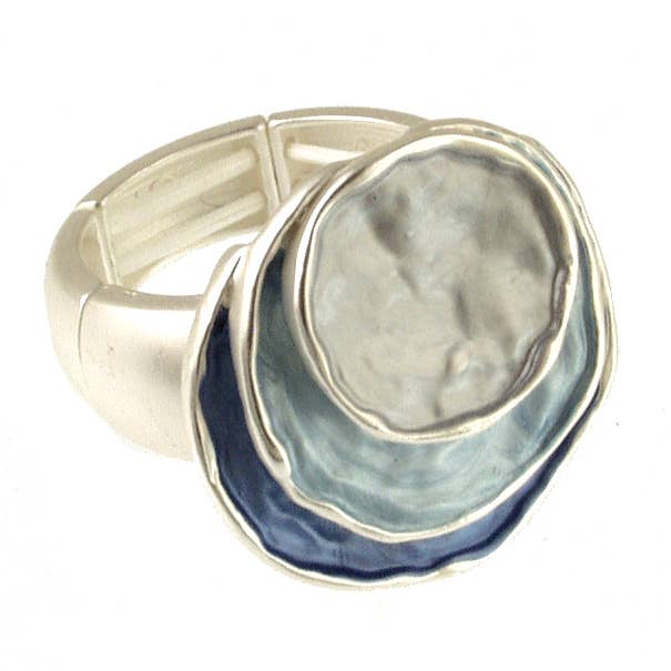 Origin Jewelry - Stretch Ring, Layered Circles, Multiple Colors: Silver Gold