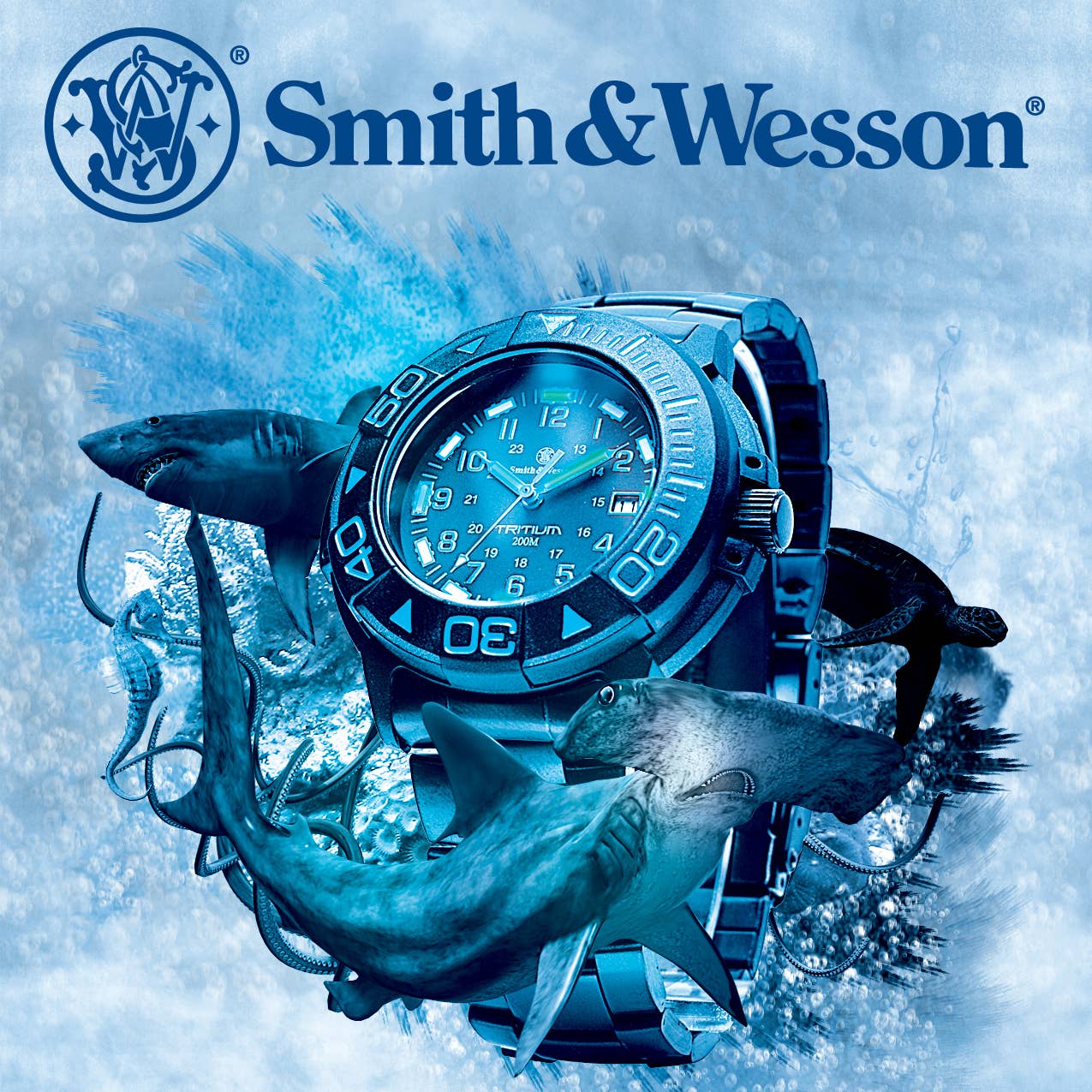 CALIBER GOURMET / CAMPCO - Smith & Wesson Diver Tritium Watch: BLACK