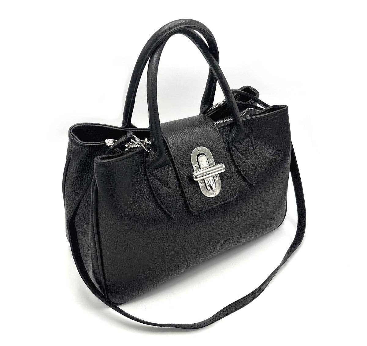 Suie Valentini srl - Leather shoulder bag, for women, made in Italy, art.112446: Dark Blue
