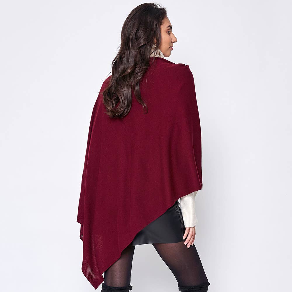 Sensibling Corp. - Solid Scarf Poncho: Red