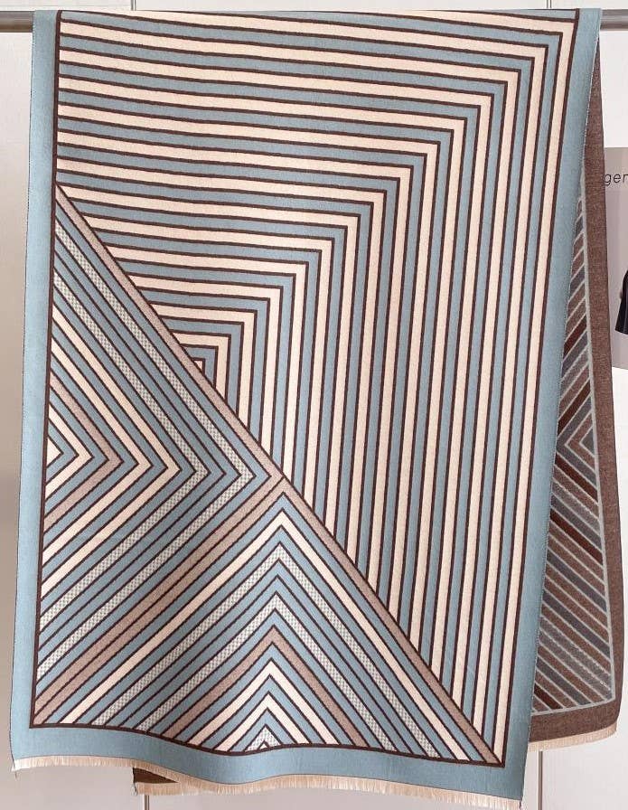 Winding River - Lt, Blue Corner Reversible Wrap – Artisan Shawl