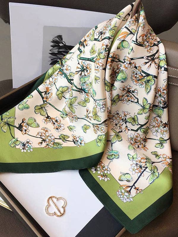 UZ Wholesale Store - Floral Printed Shawl&Scarf: GREEN / One_size