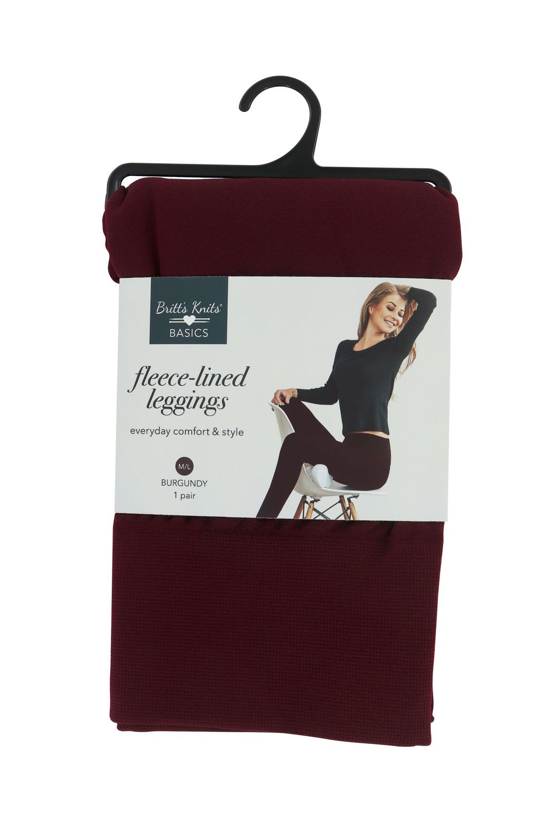 Britt's Knits Fleece Lined Leggings Open Stock: Navy / Large/ X-Large