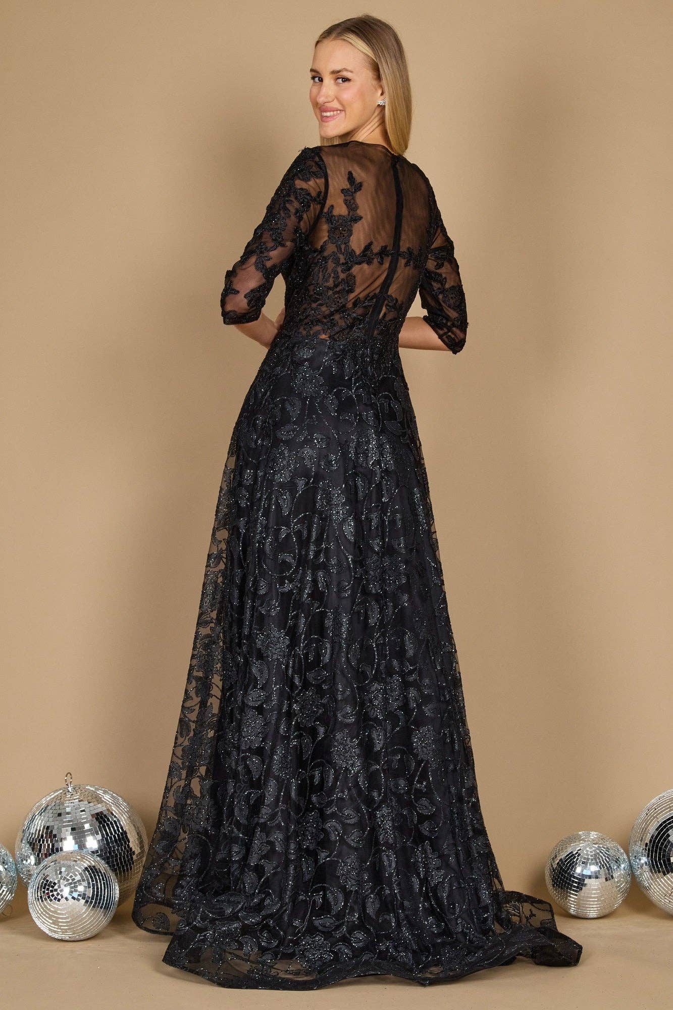 Kos Couture - Long Formal Evening Dress  Wholesale: Black / L