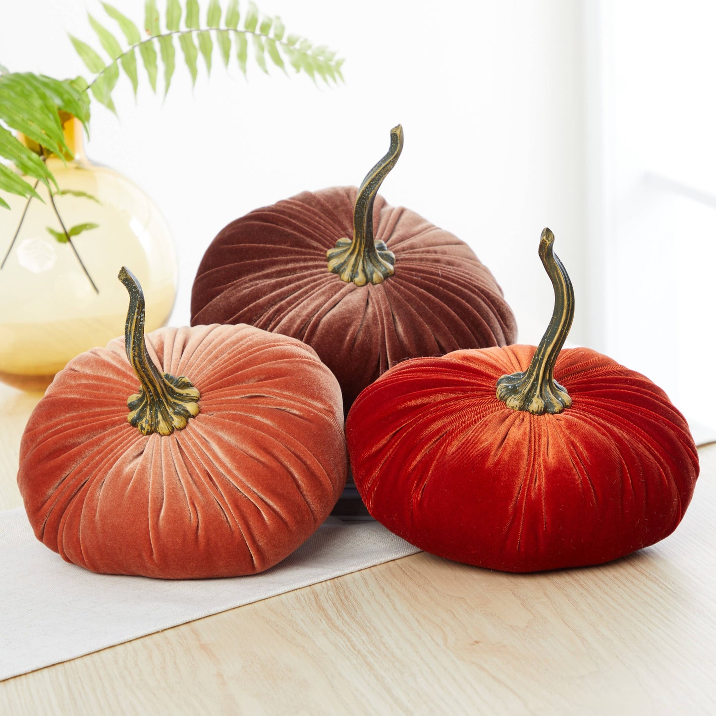 Your Heart's Content - Pumpkin Extra Large Velvet,  Fall Accent Decor, Centerpiece: Burgundy