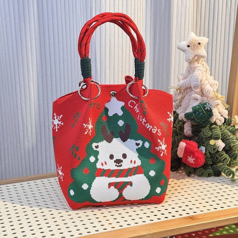 UZ Wholesale Store - Christmas Jacquard Knit Handbag: 4