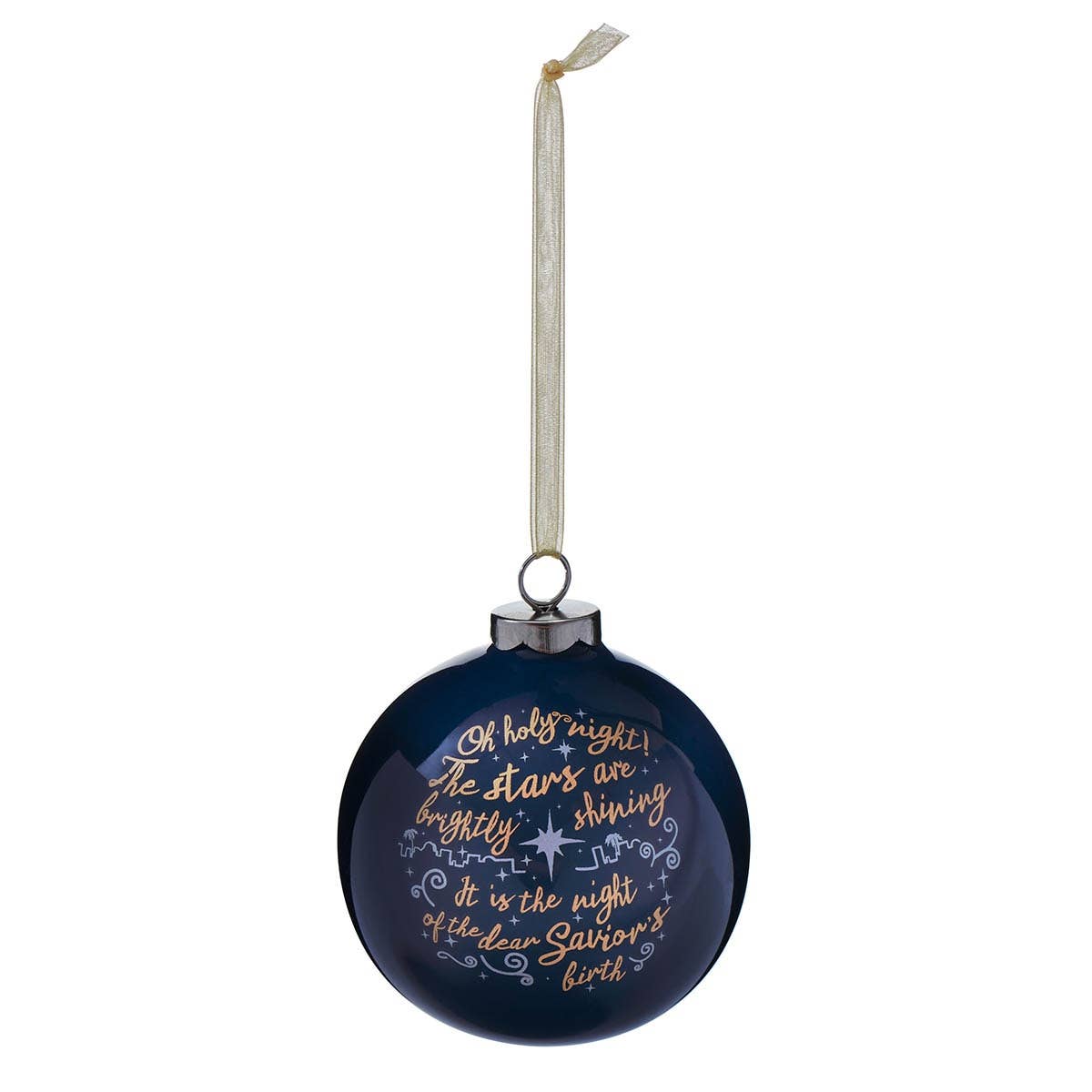 Christian Art Gifts - Ornament Round Oh Holy Night