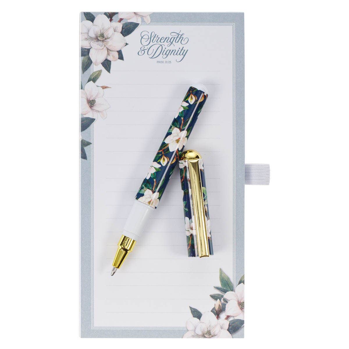 Christian Art Gifts - Magnetic Notepad w/pen Strength & Dignity Prov. 31:25
