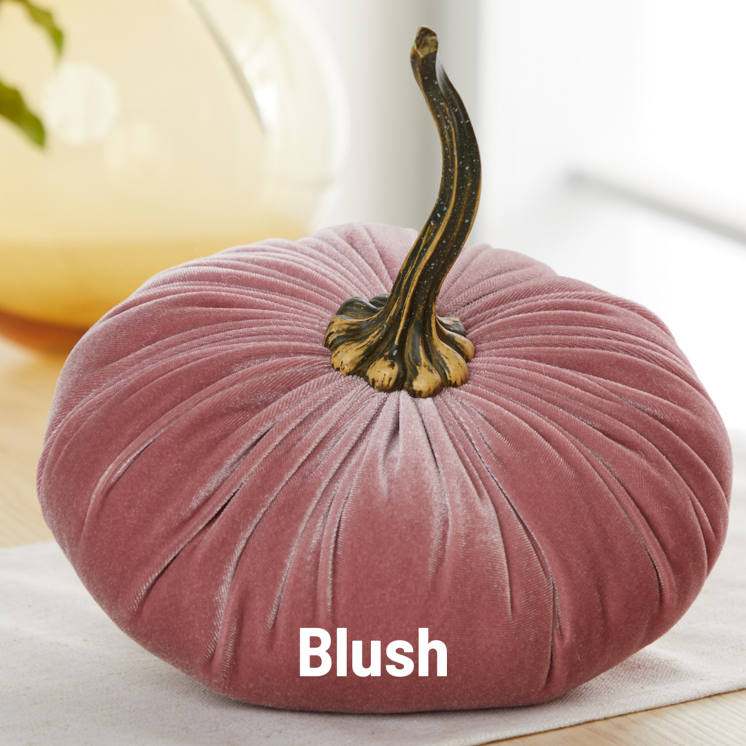 Your Heart's Content - Pumpkin Extra Large Velvet,  Fall Accent Decor, Centerpiece: Burgundy