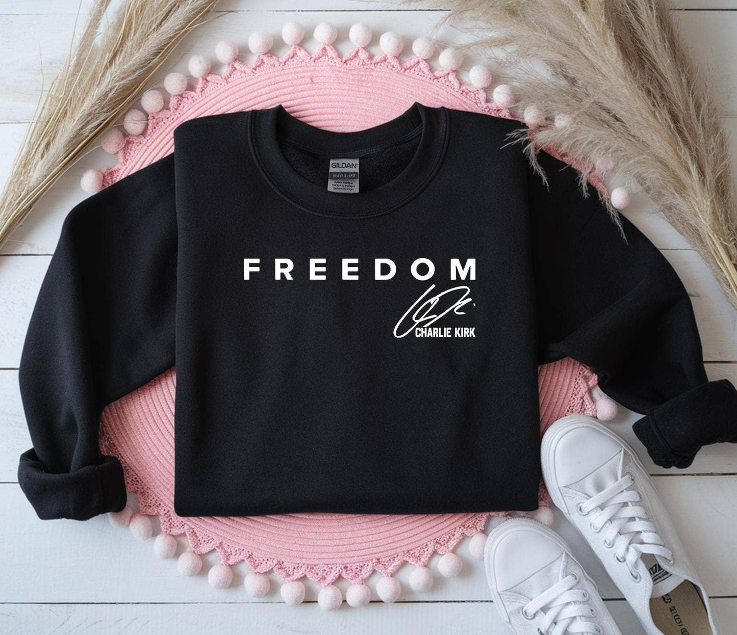 DLT Ecommerce - Charlie Kirk Freedom T-Shirt, Charlie Kirk Sweatshirt : Black / M / T-Shirt