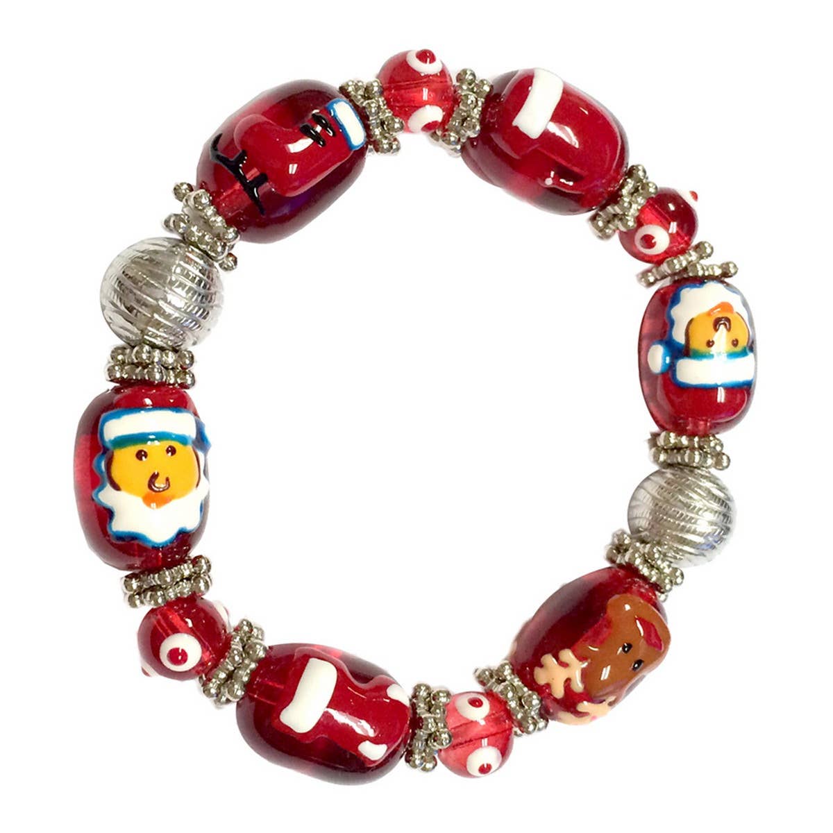 Fiona Accessories - Christmas Bracelet Painted Snowman Gift Tree Holiday Gifts: Gingerbread Man