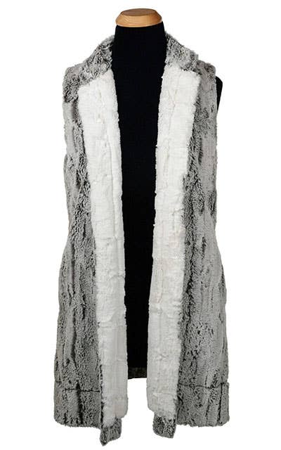 Mandarin Vest Long, Reversible less pockets: X-Large / Khaki/Ivory