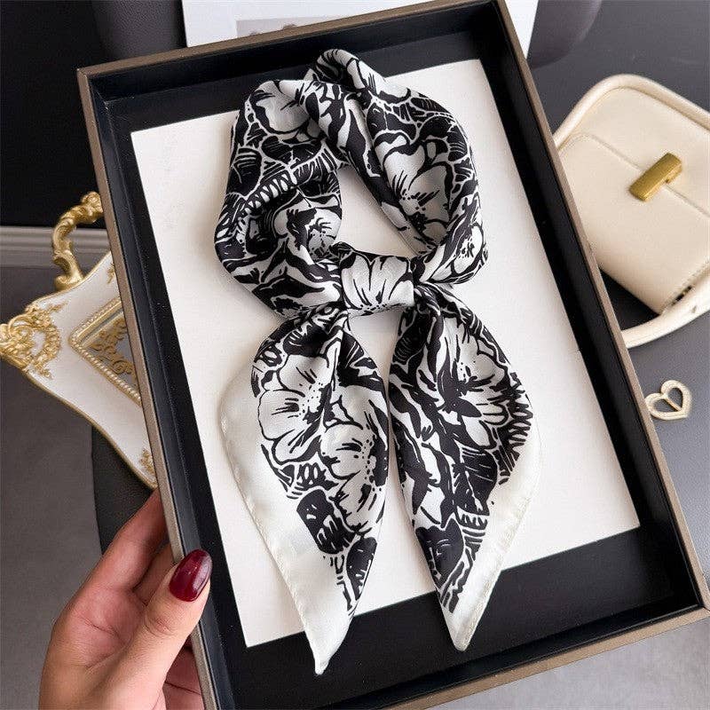 UZ Wholesale Store - Fashion Print Square Scarf: Red