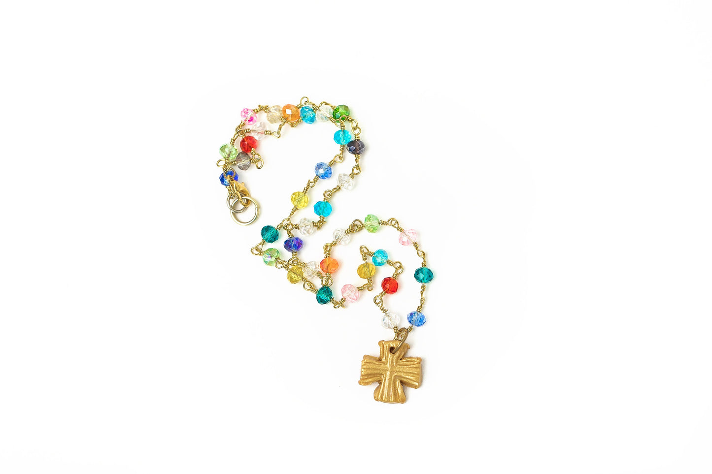 Hidden Truth Jewelry - Multicolored and Gold Chain with Julia Blair Cross