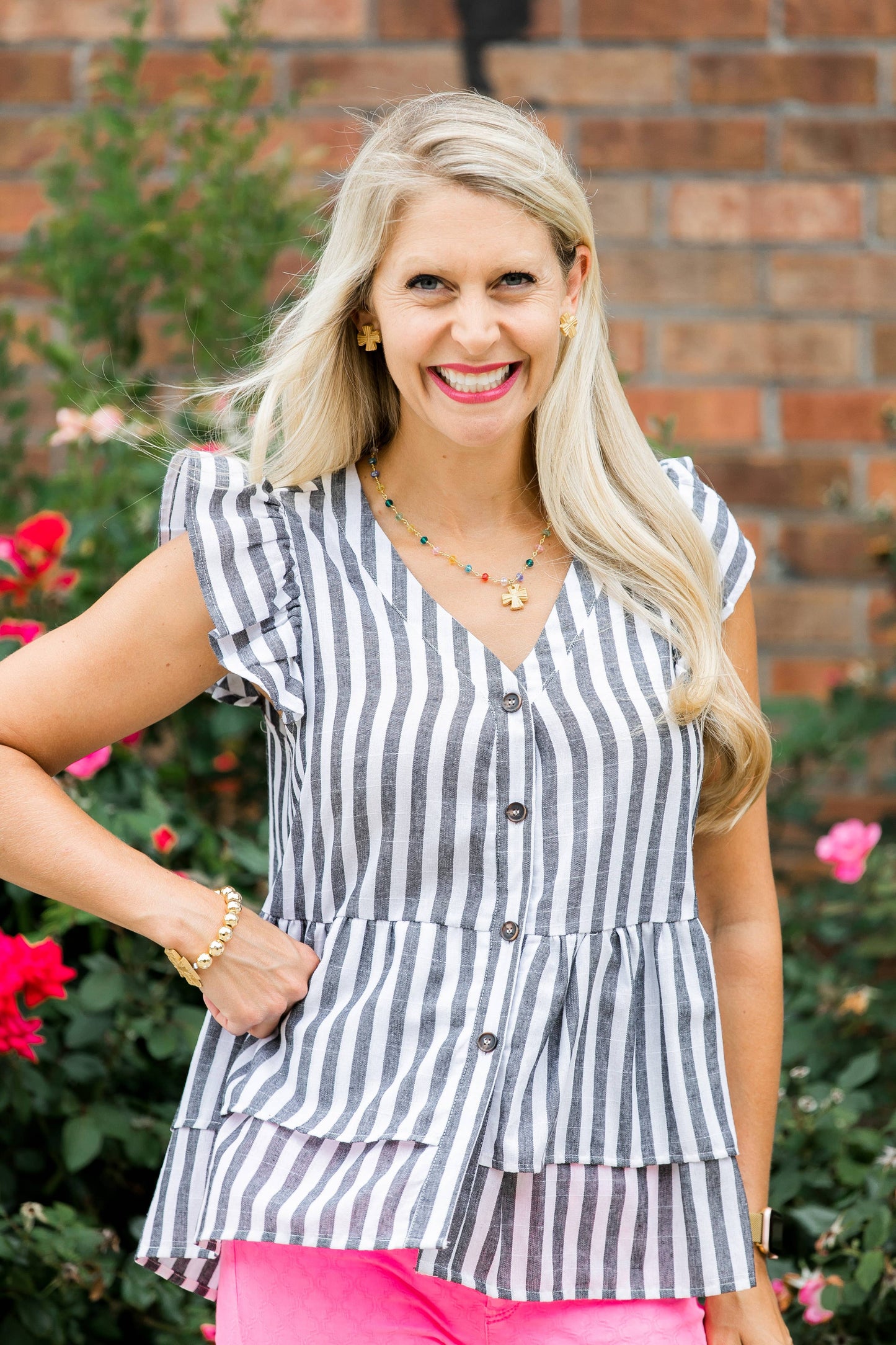 Hidden Truth Jewelry - Multicolored and Gold Chain with Julia Blair Cross
