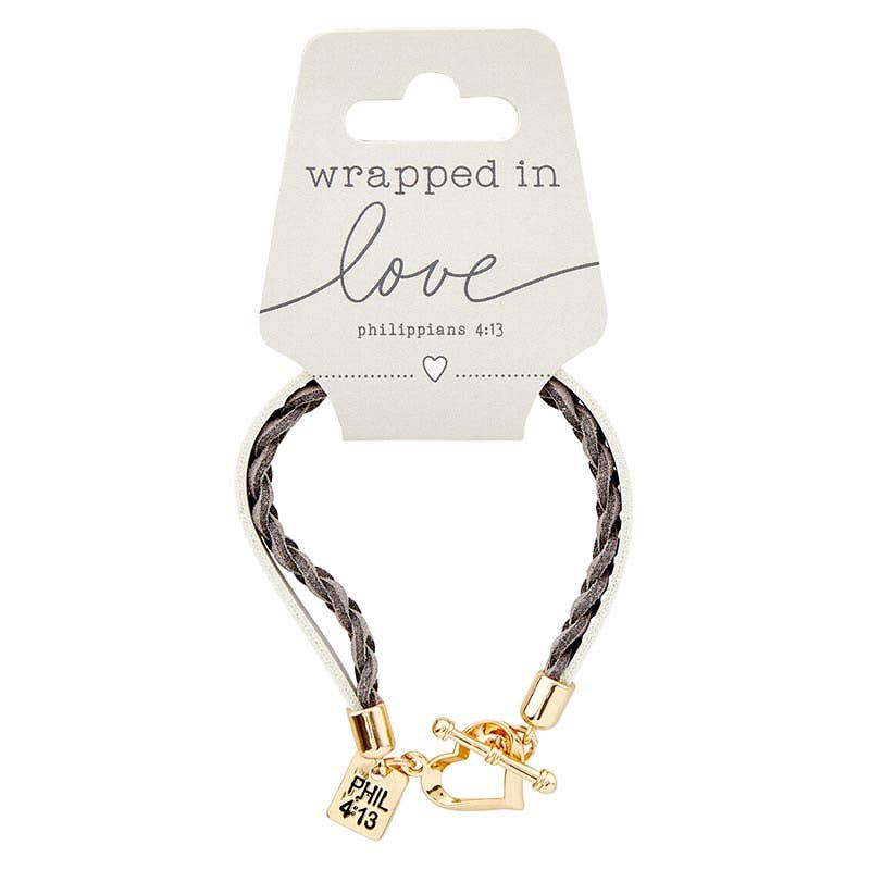 Faithworks by Creative Brands - Wrapped In Love - Philippians 4:13 - Gray/White