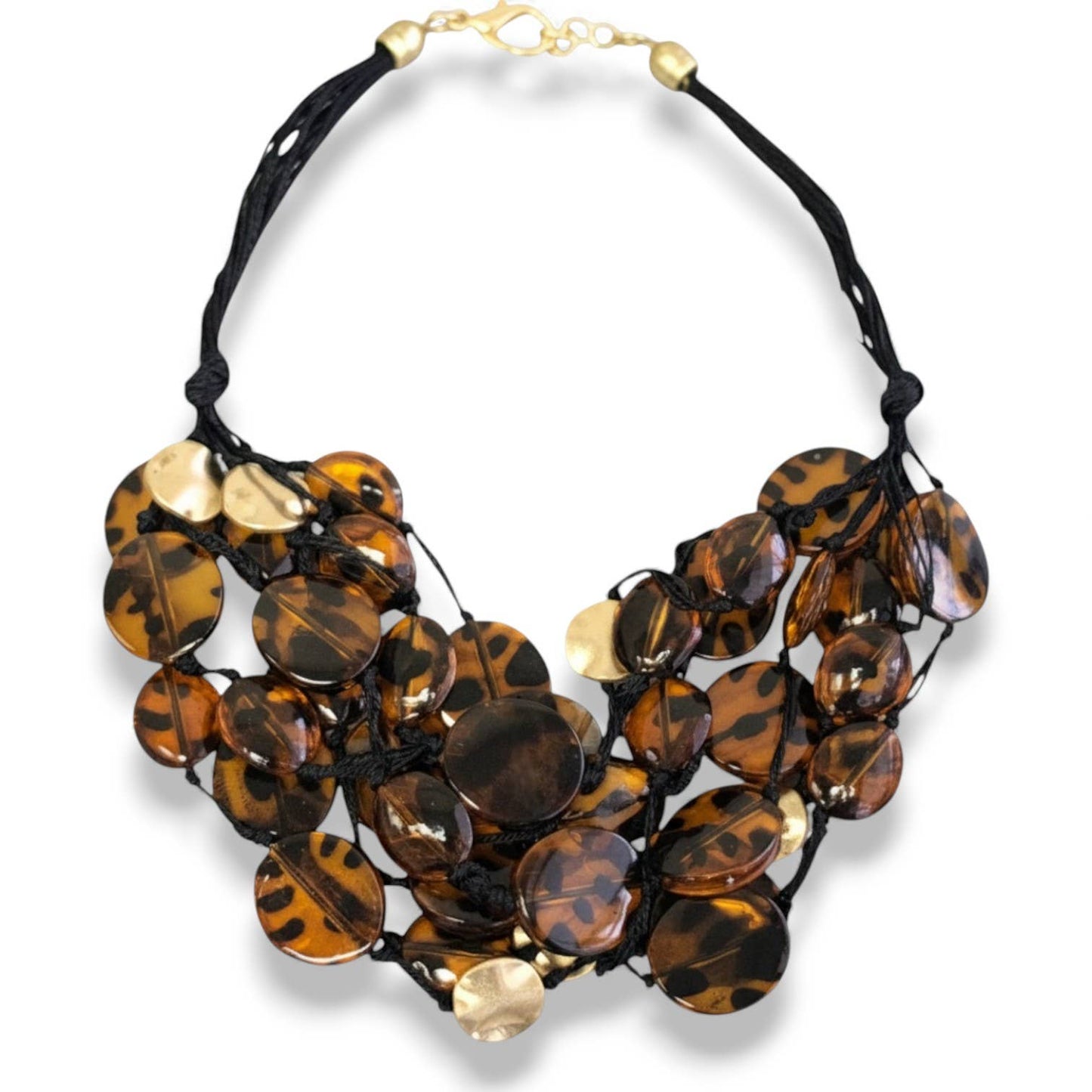 Bijoux Envie Statement Jewelry - Chunky Tortoise Shell Necklace | Handmade Statement Jewelry