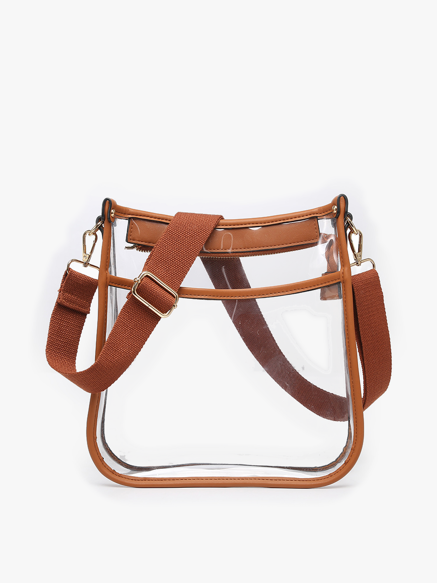Jen & Co. - M2168CR Posie Clear Crossbody w/ Vegan Leather: Gold