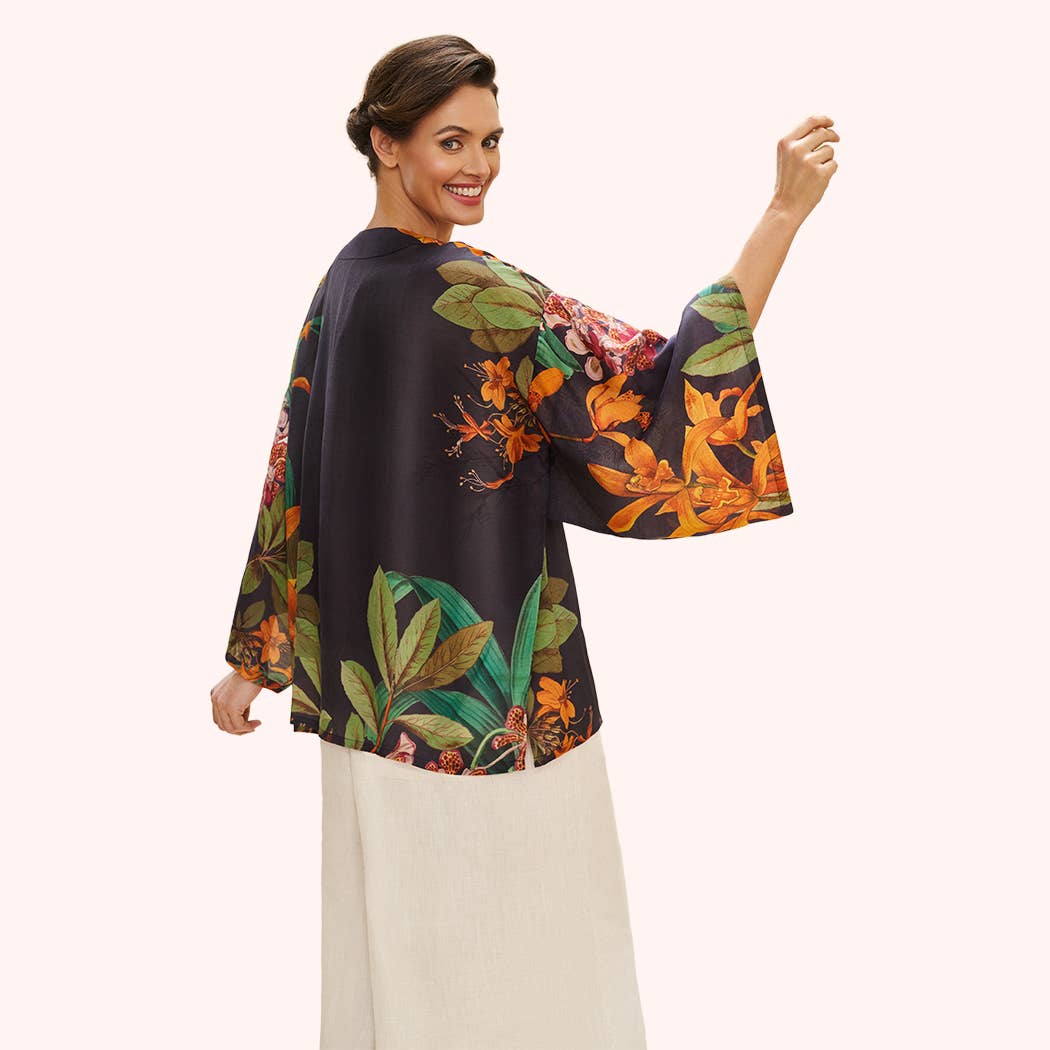Powder Design inc - US - Botany Bliss in Charcoal Kimono Jacket