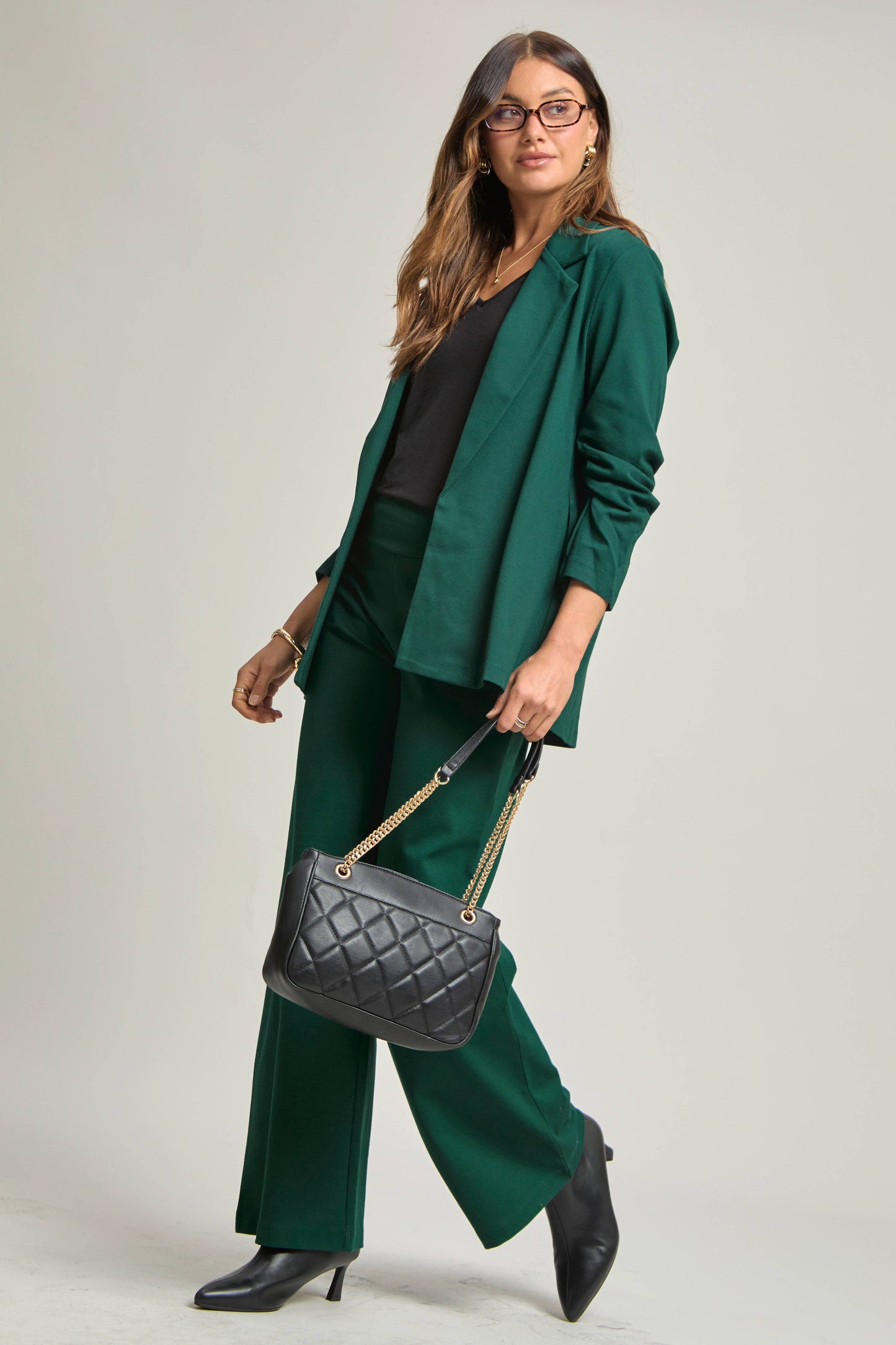 Dear Scarlett -  Magic 3/4 Sleeve Blazer: Black