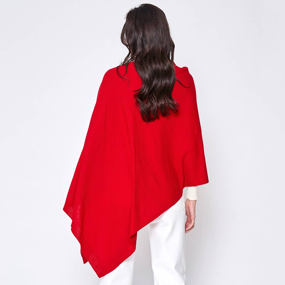 Sensibling Corp. - Solid Scarf Poncho: Red