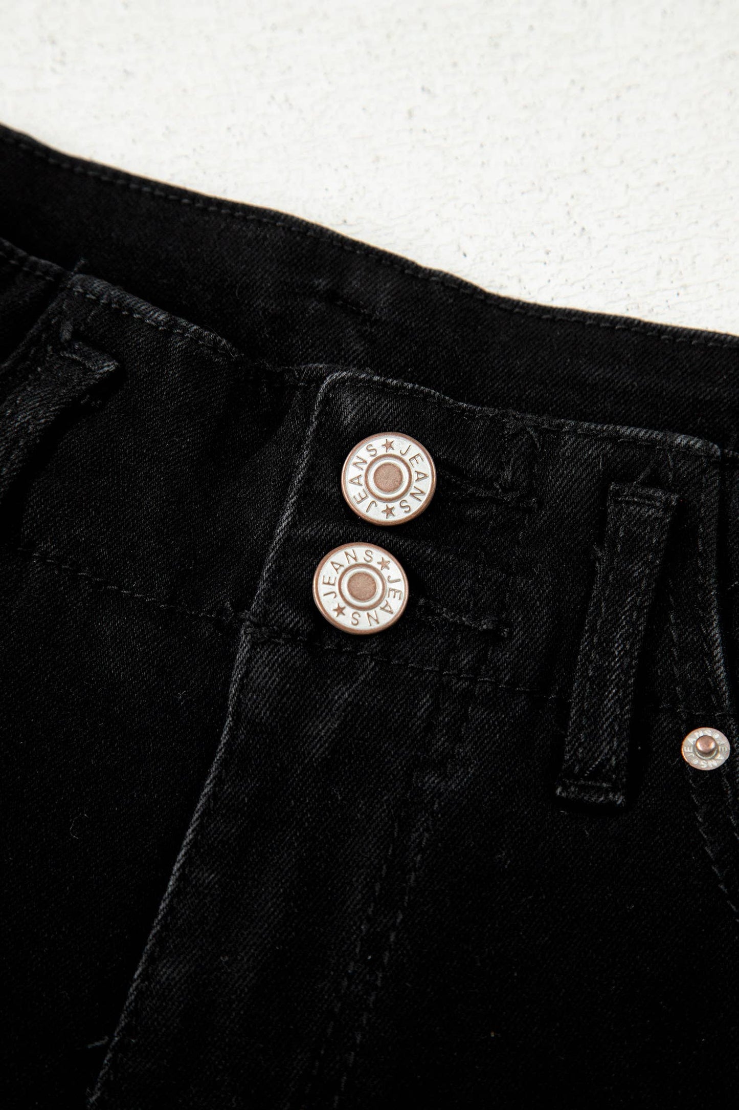 66DISCO - 66 Love 2-Button High Waist Flared Bottom Jeans: White / Missy Fit