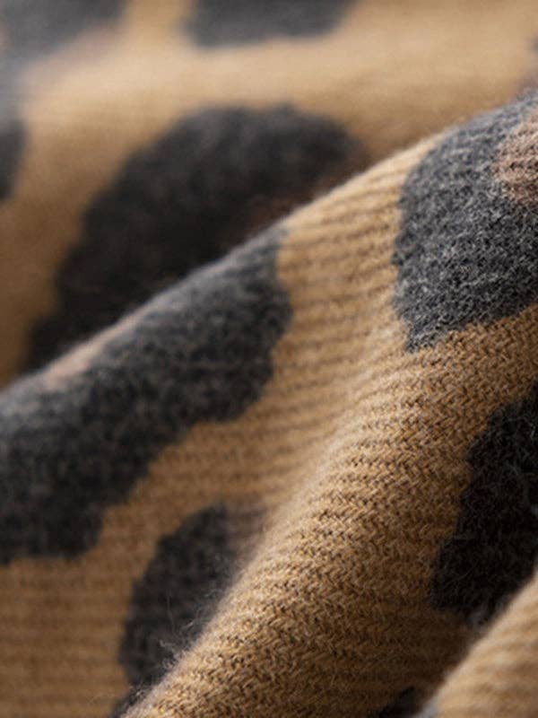 UZ Wholesale Store - Fringed Leopard Shawl&Scarf: LEOPARD / One_size