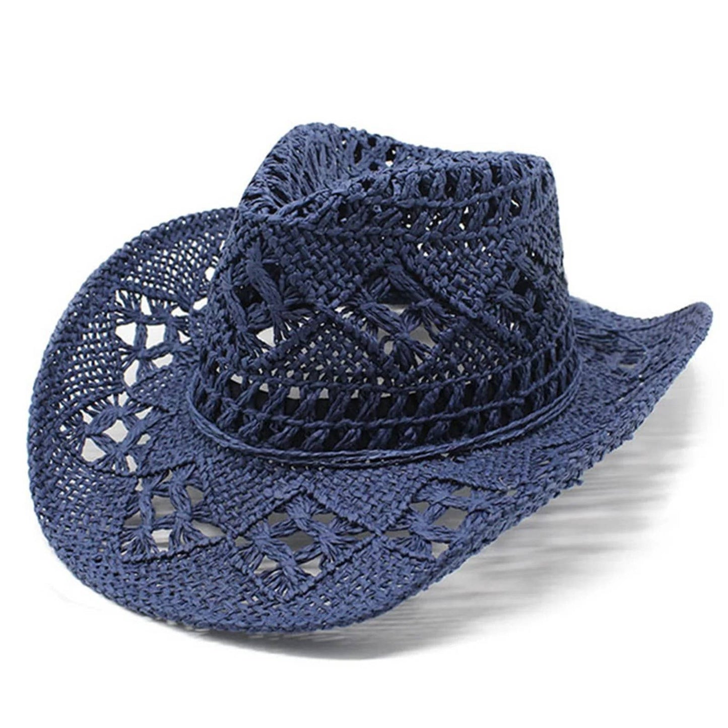 Syrrios Gifts LLC - Western Cowboy Cowgirl Straw Hat Sun Summer Beach Party: Blue