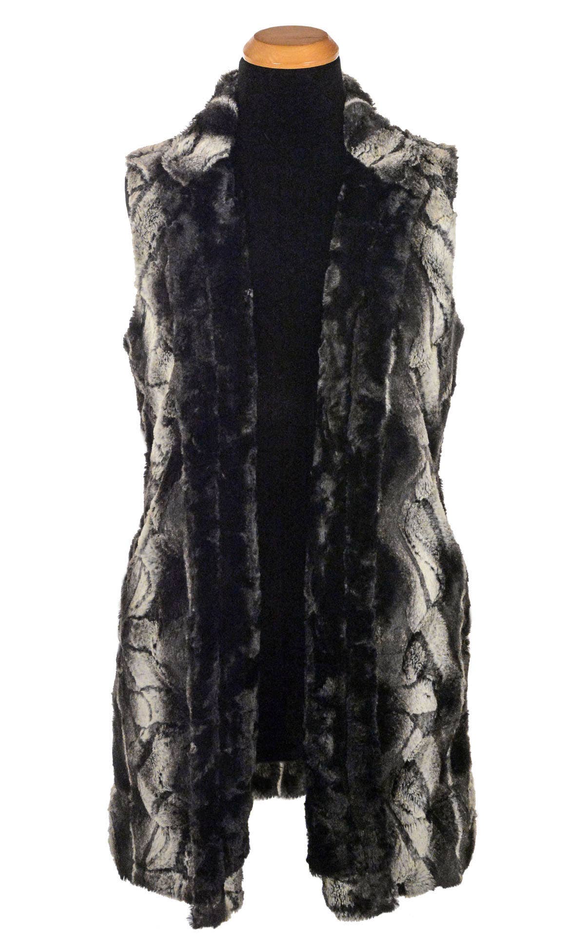 Mandarin Vest Long, Reversible less pockets: X-Large / Khaki/Ivory