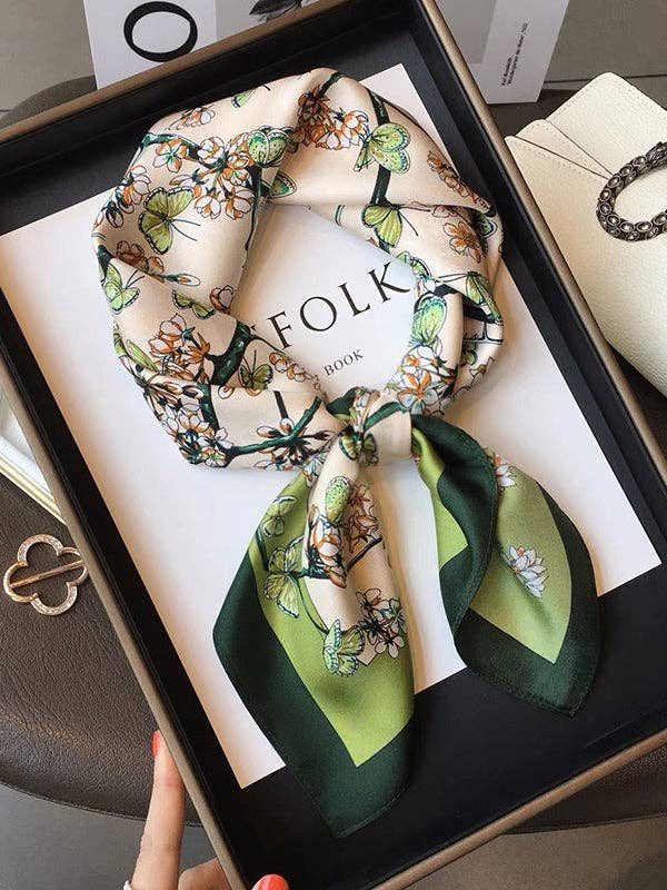 UZ Wholesale Store - Floral Printed Shawl&Scarf: GREEN / One_size