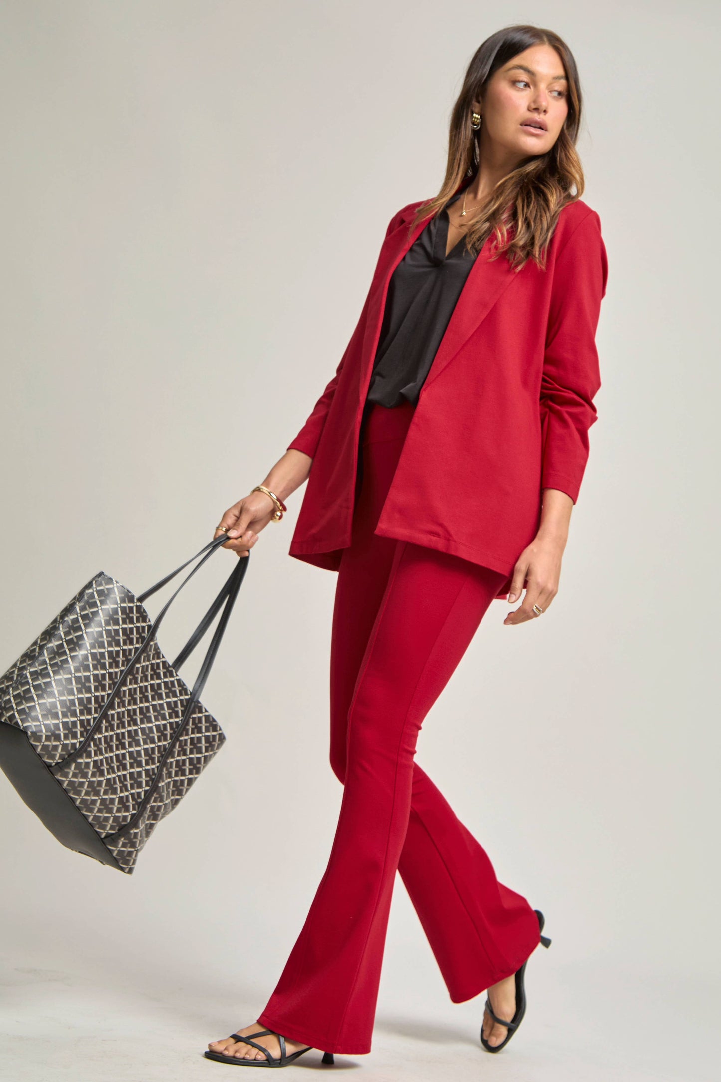 Dear Scarlett -  Magic 3/4 Sleeve Blazer: Black