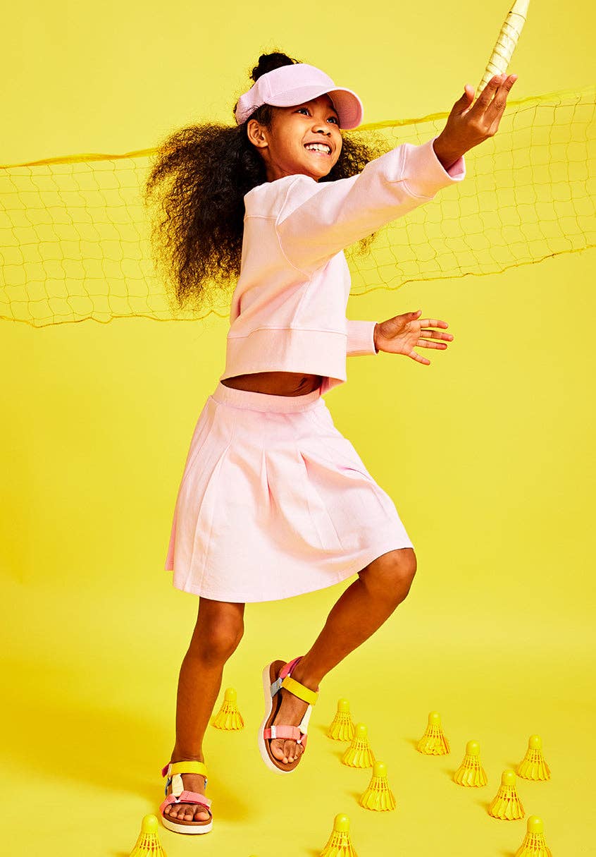 Kidpik - Jessica Pleated Skort: Aqua Haze / S-XXL