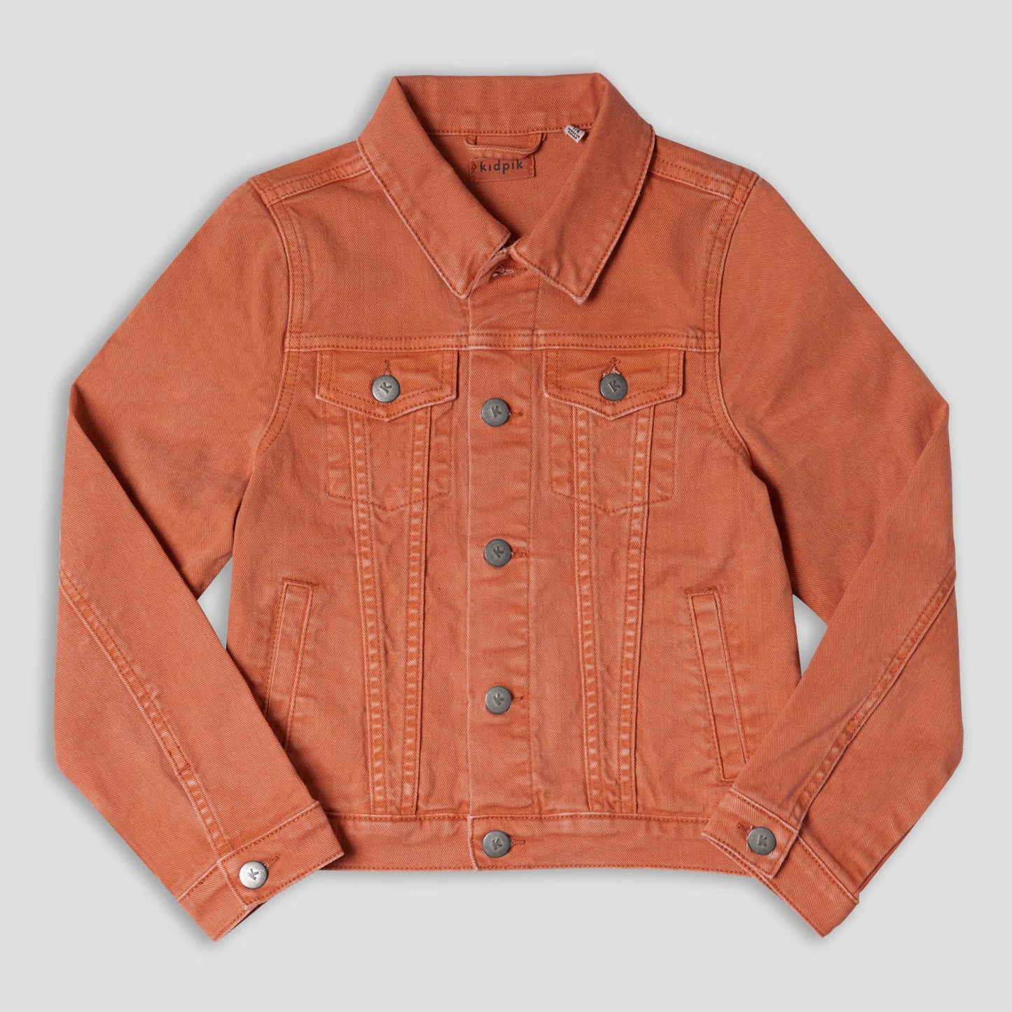 Kidpik - Colored Jean Jacket: Oyster Grey / S (7/8)