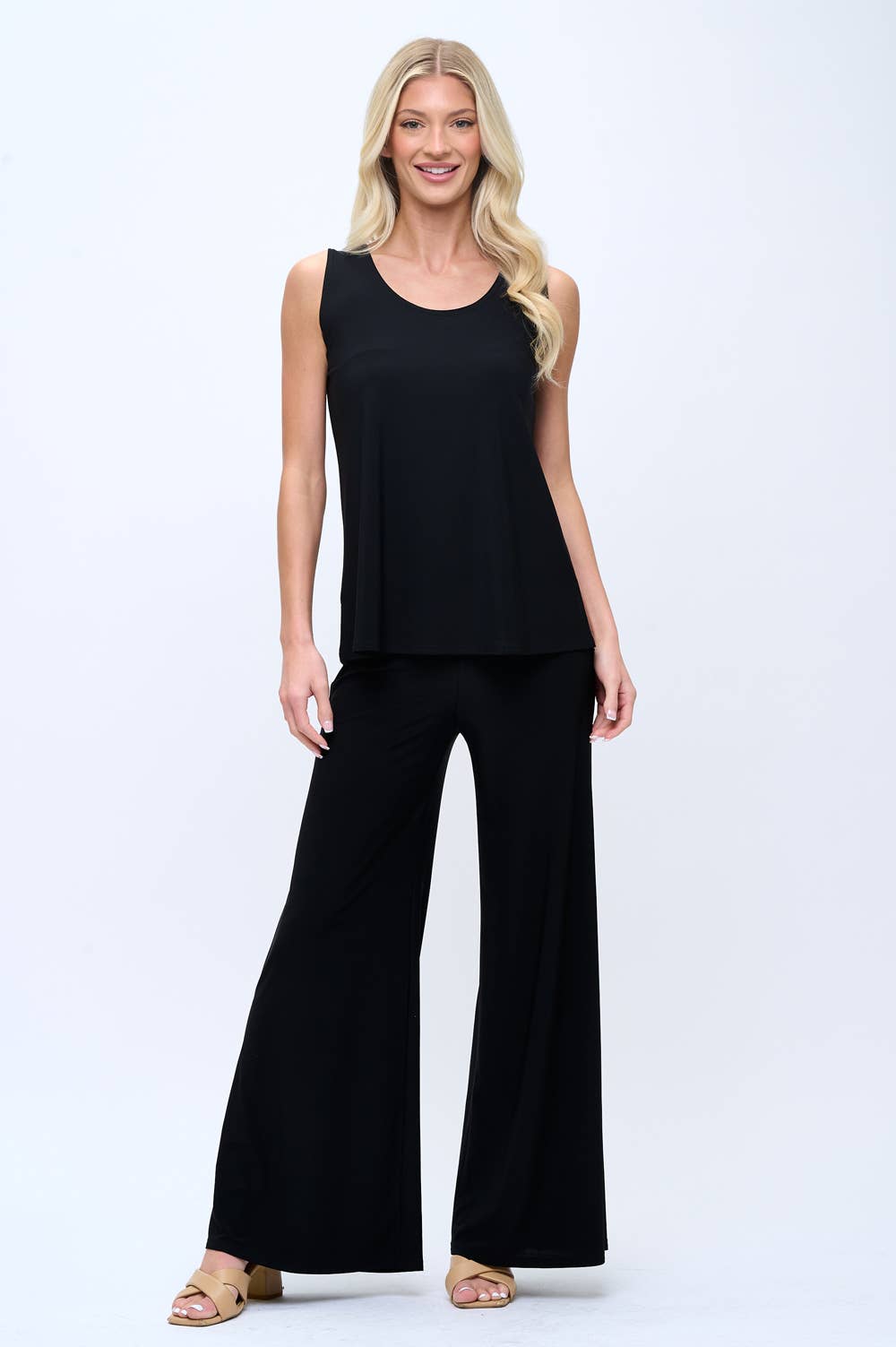 Jostar - HIT Palazzo Pants-5045HT-ARS1: Black / XL