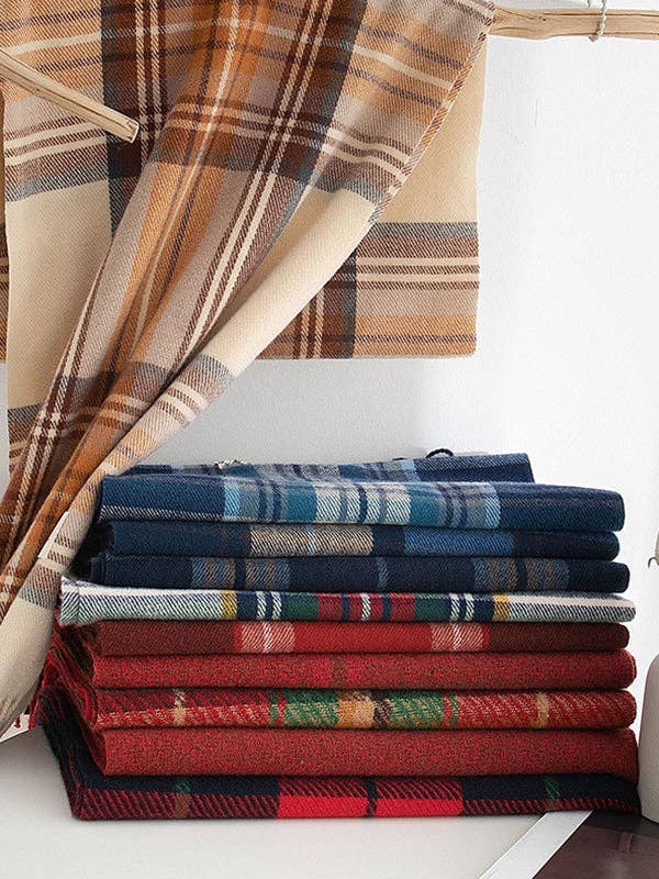 UZ Wholesale Store - Keep Warm Plaid Tasseled Shawl&Scarf: Red / One_size