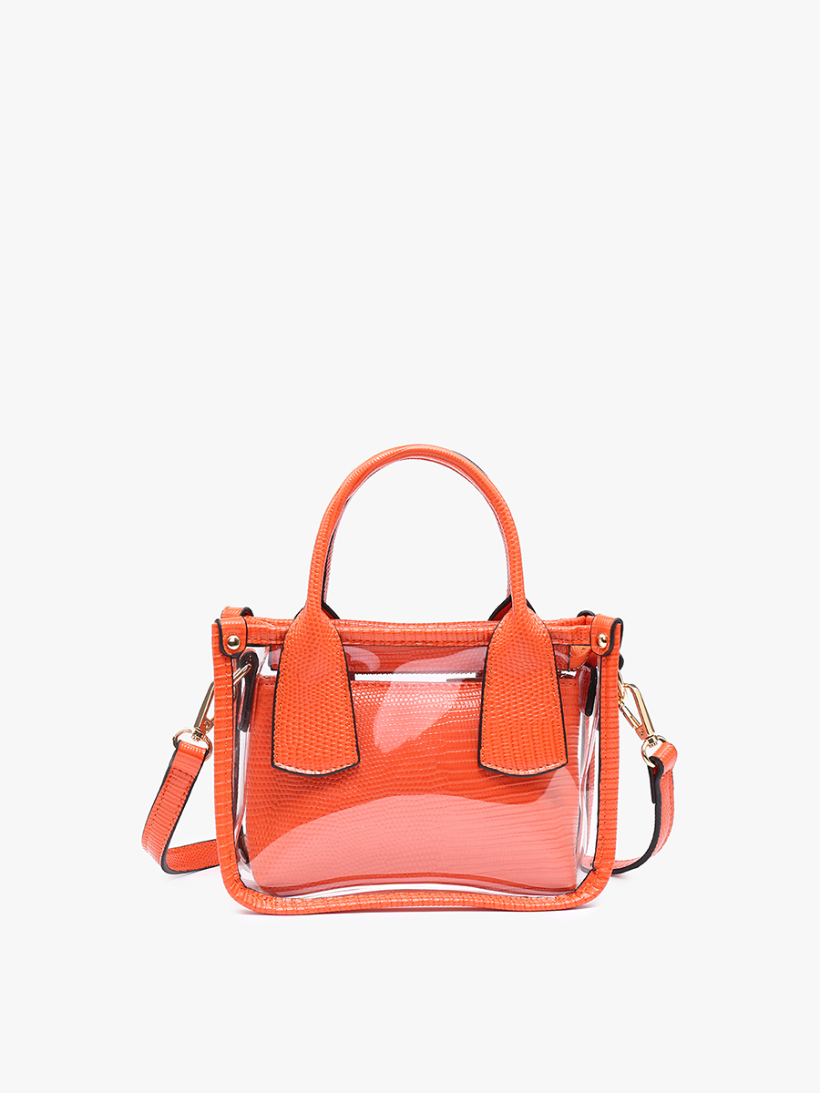 Jen & Co. - M2225CR Stacey Clear Satchel w/ Inner Bag: Silver