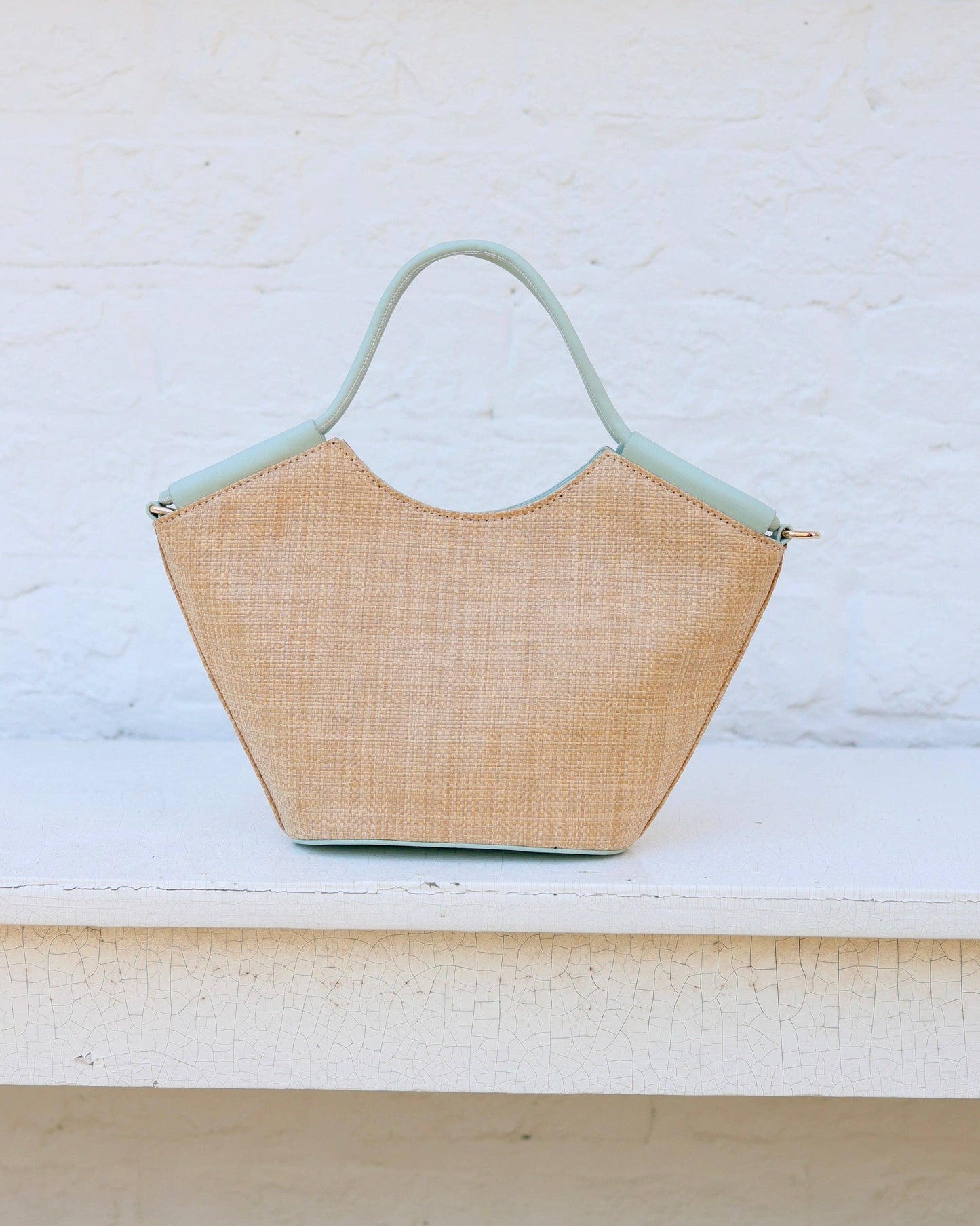 Caroline Hill - Leland Mini Tote Natural Mint