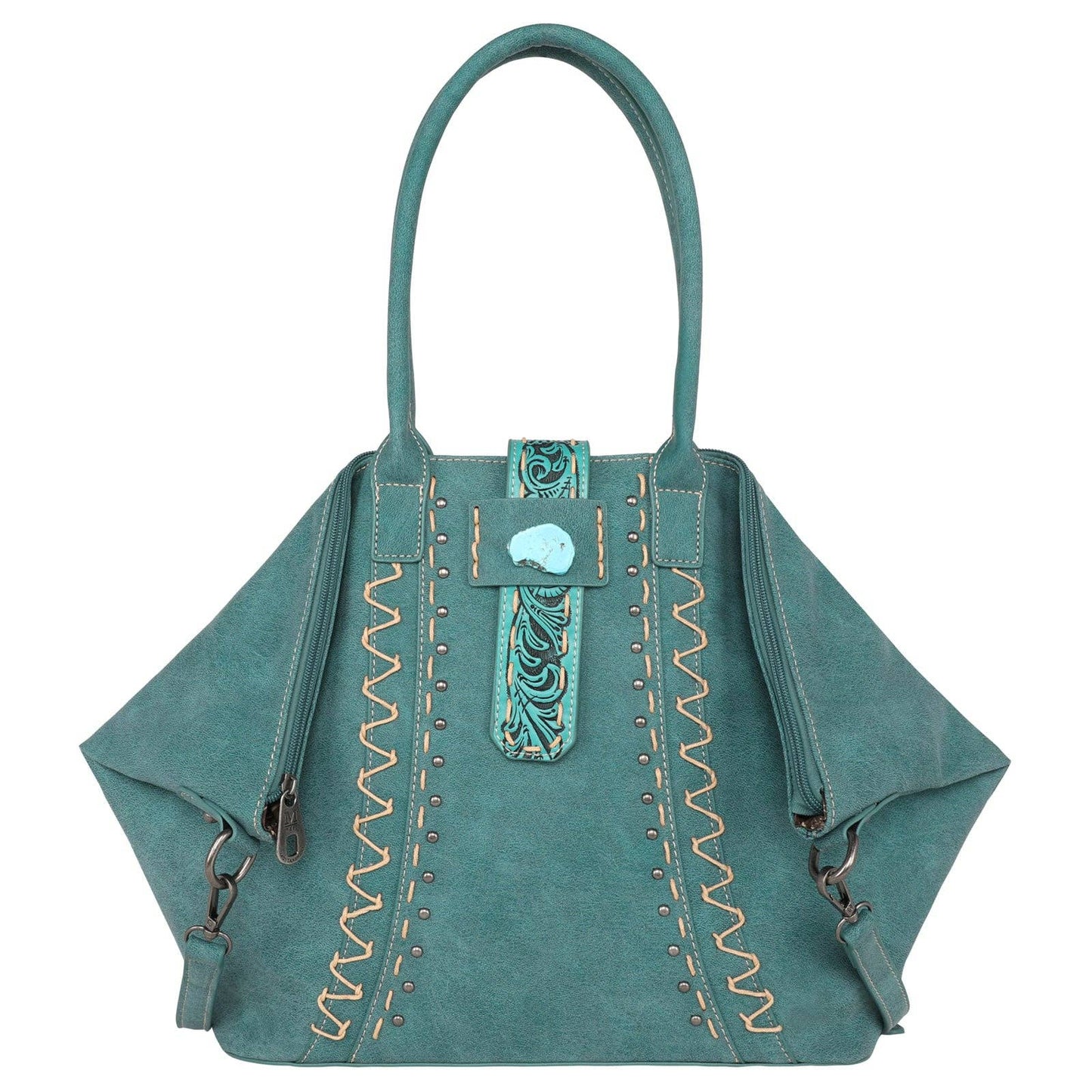 Montana West - MW1221G-8317 Montana West Tooled Collection Tote: Tan