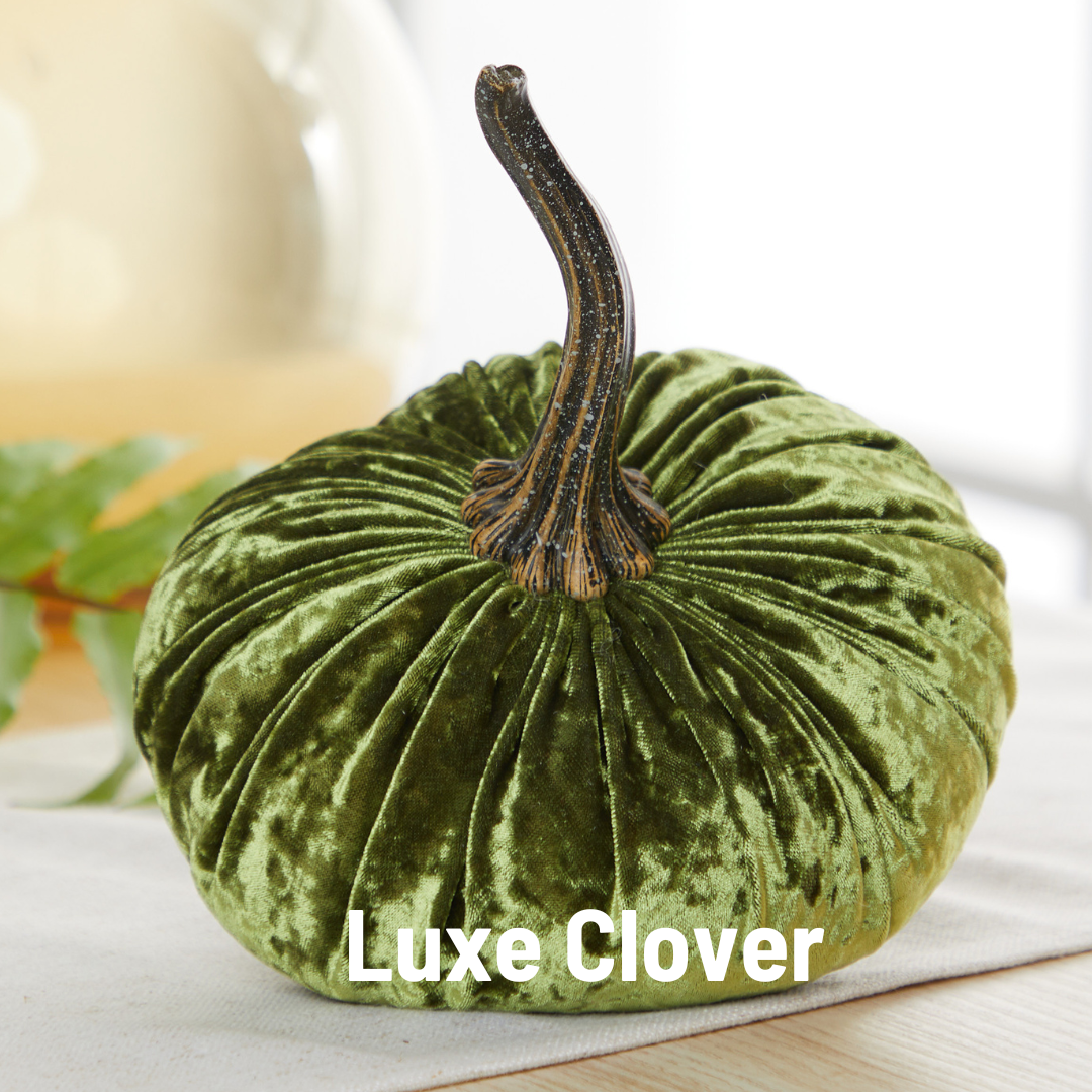 Your Heart's Content - Pumpkin Large Velvet, Fall Decor, Shelf Sitter, Tablescape: Gold