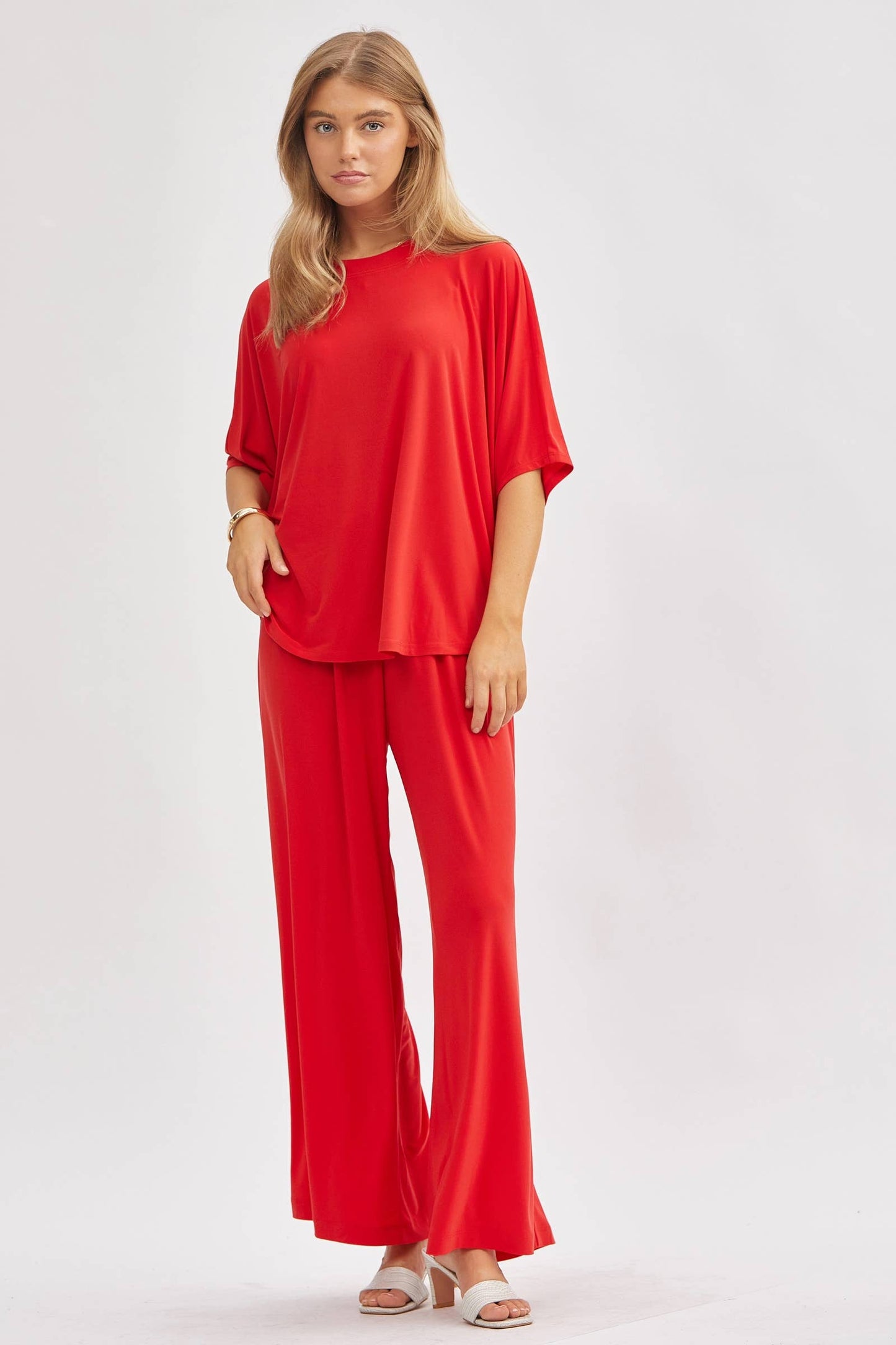 Dear Scarlett - Flowy Top + Wide Leg Set TRVSET-COASTAL: Royal Blue / M