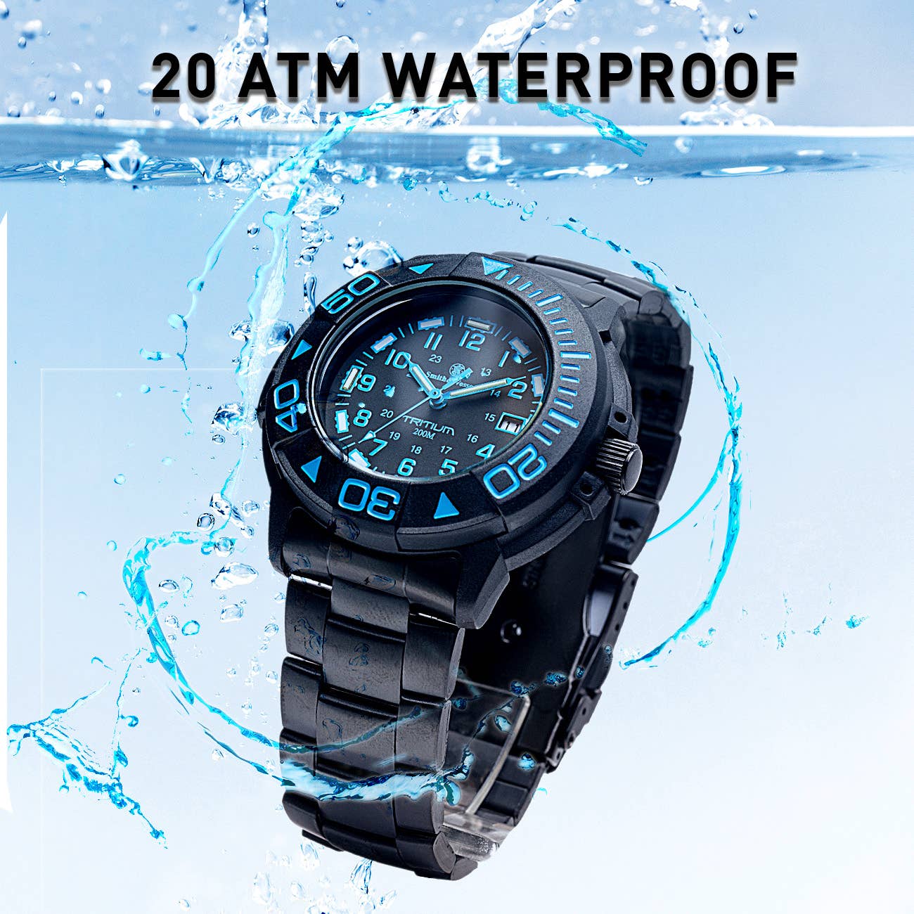 CALIBER GOURMET / CAMPCO - Smith & Wesson Diver Tritium Watch: BLACK