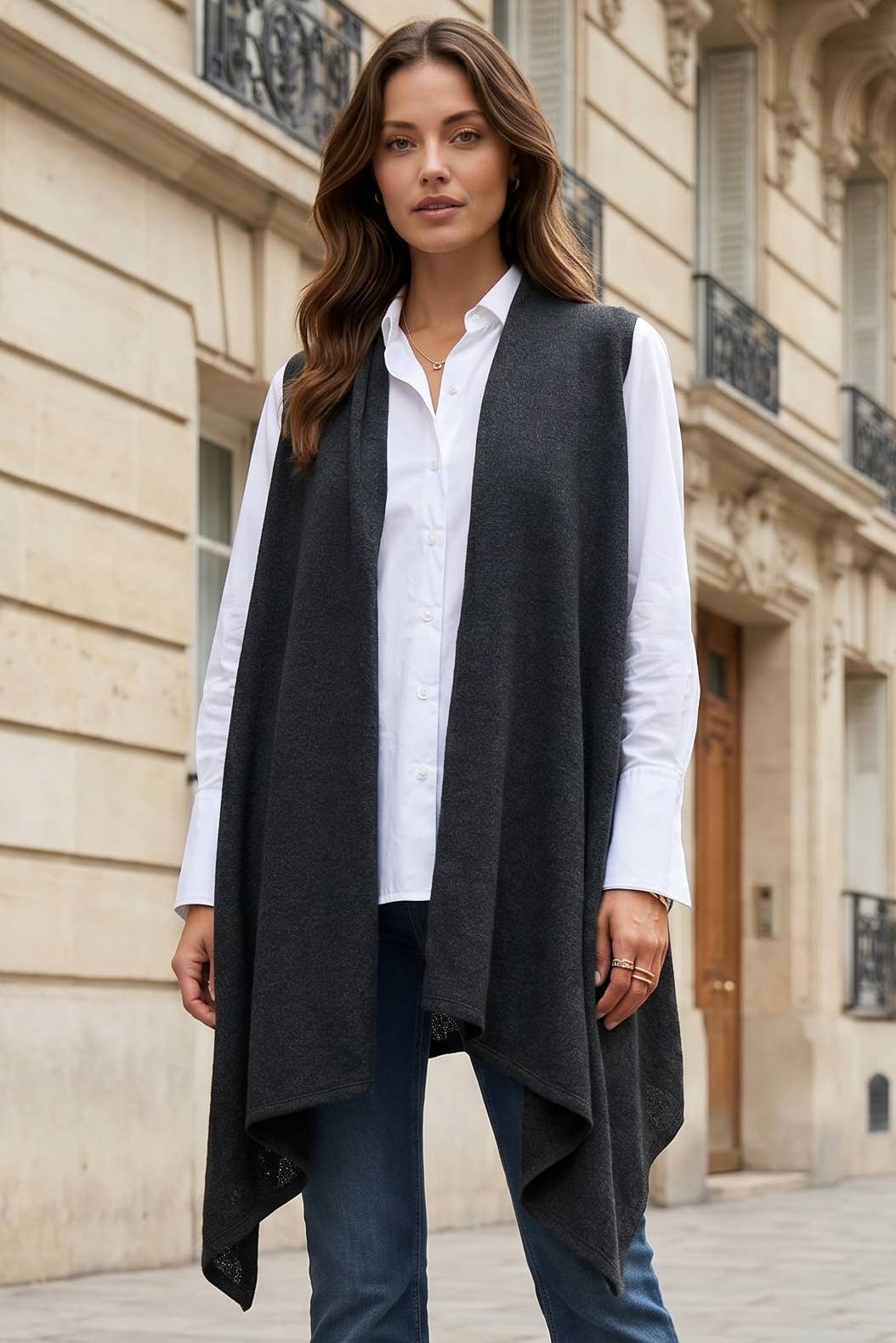 Dear Scarlett - Sleeveless Knit Vest: SOFT GREY / S