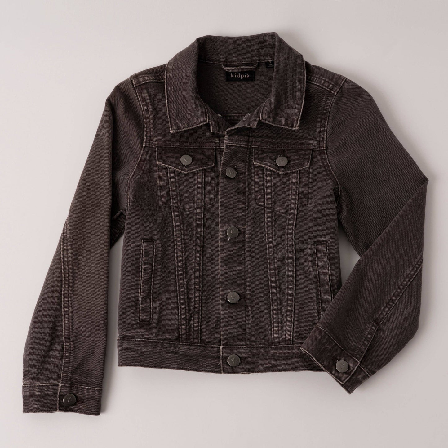 Kidpik - Colored Jean Jacket: Oyster Grey / L (12)