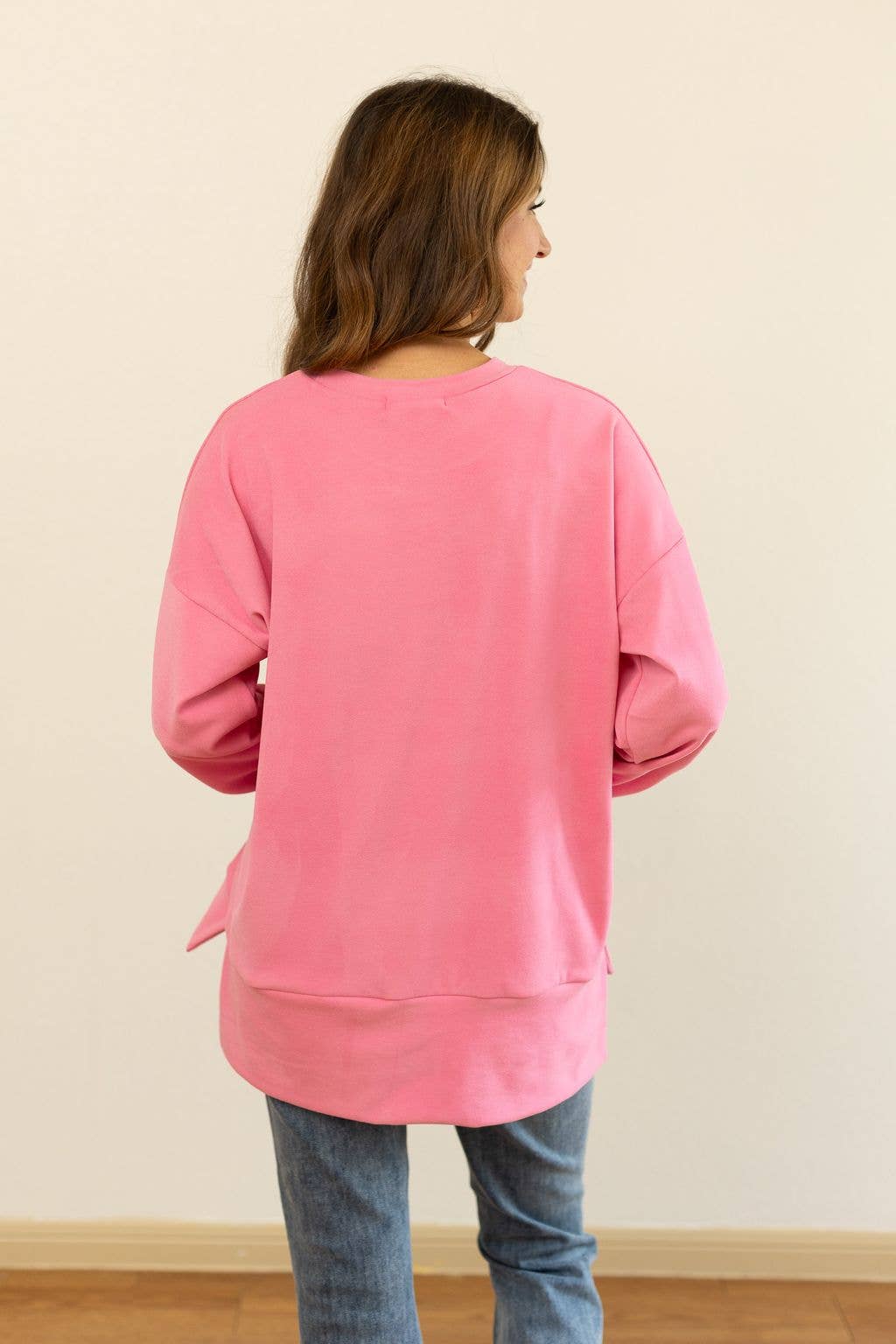GRACE+EMMA by Southern Grace - Micro Fleece Crewneck, Pink: Pink / L