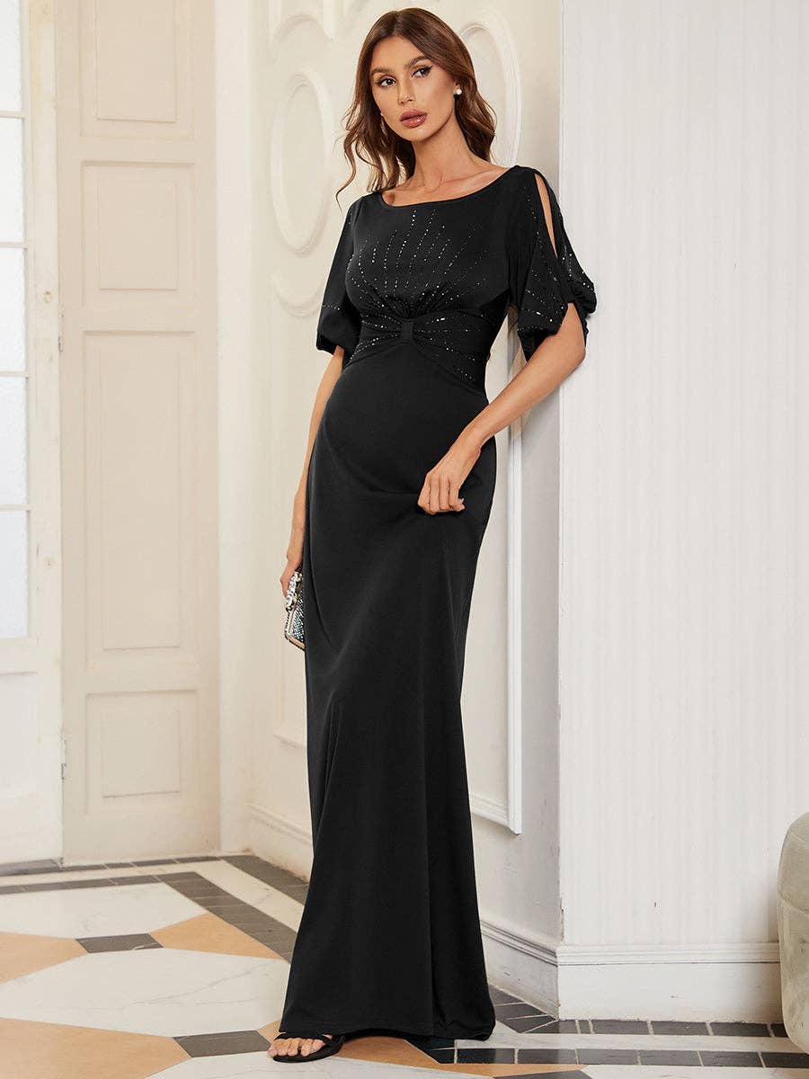 Ever-Pretty - Silver Sequins Fishtail Evening Dress: Navy Blue / 10