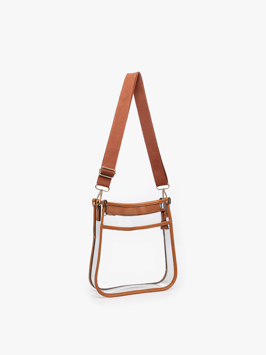 Jen & Co. - M2168CR Posie Clear Crossbody w/ Vegan Leather: Gold