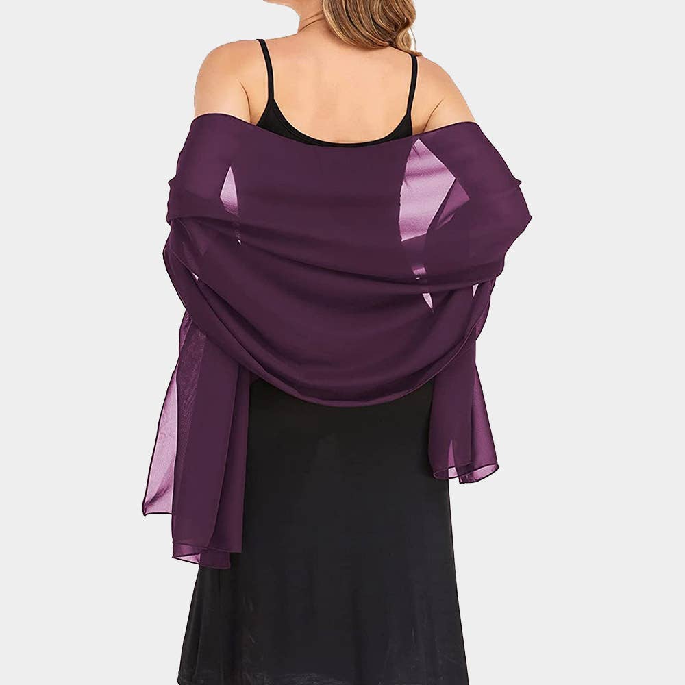 Sensibling Corp. - Lightweight Chiffon Shawl Scarf Wrap: Burgundy