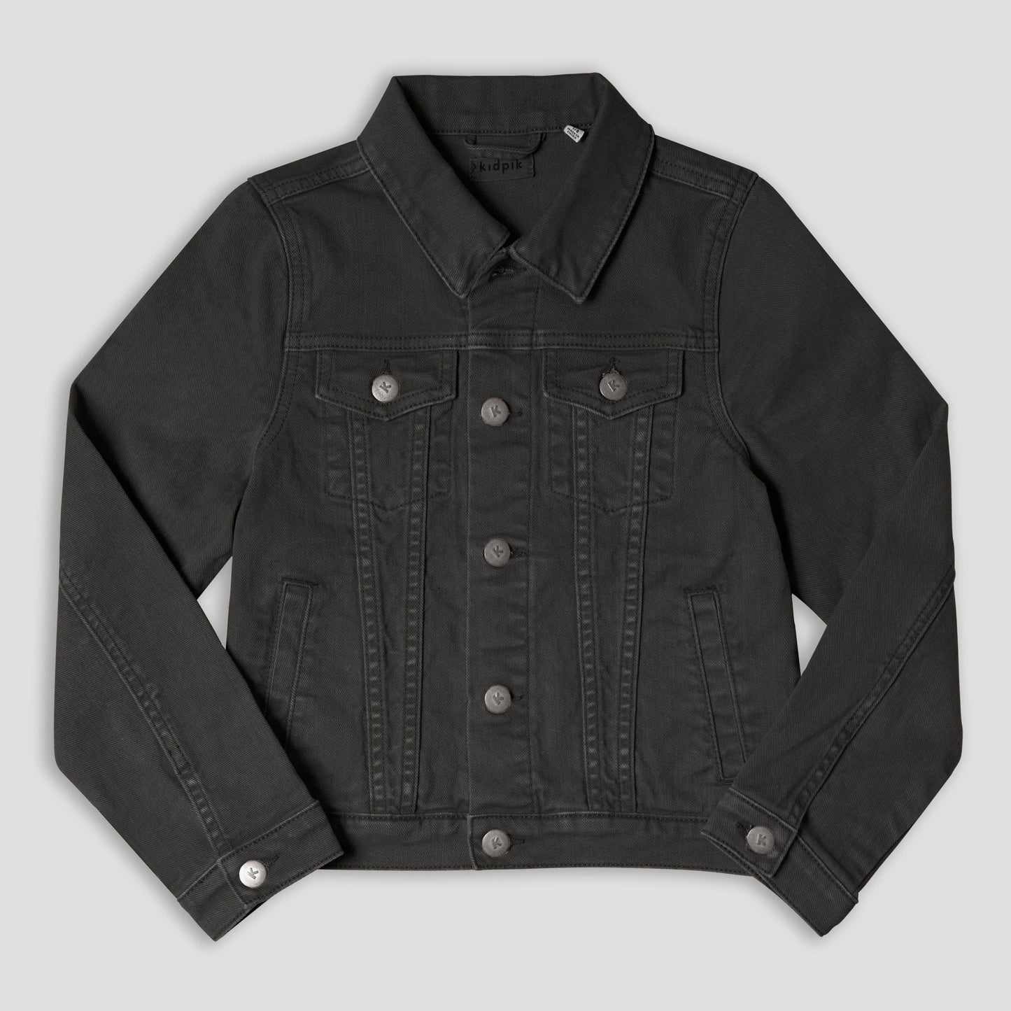 Kidpik - Colored Jean Jacket: Oyster Grey / L (12)